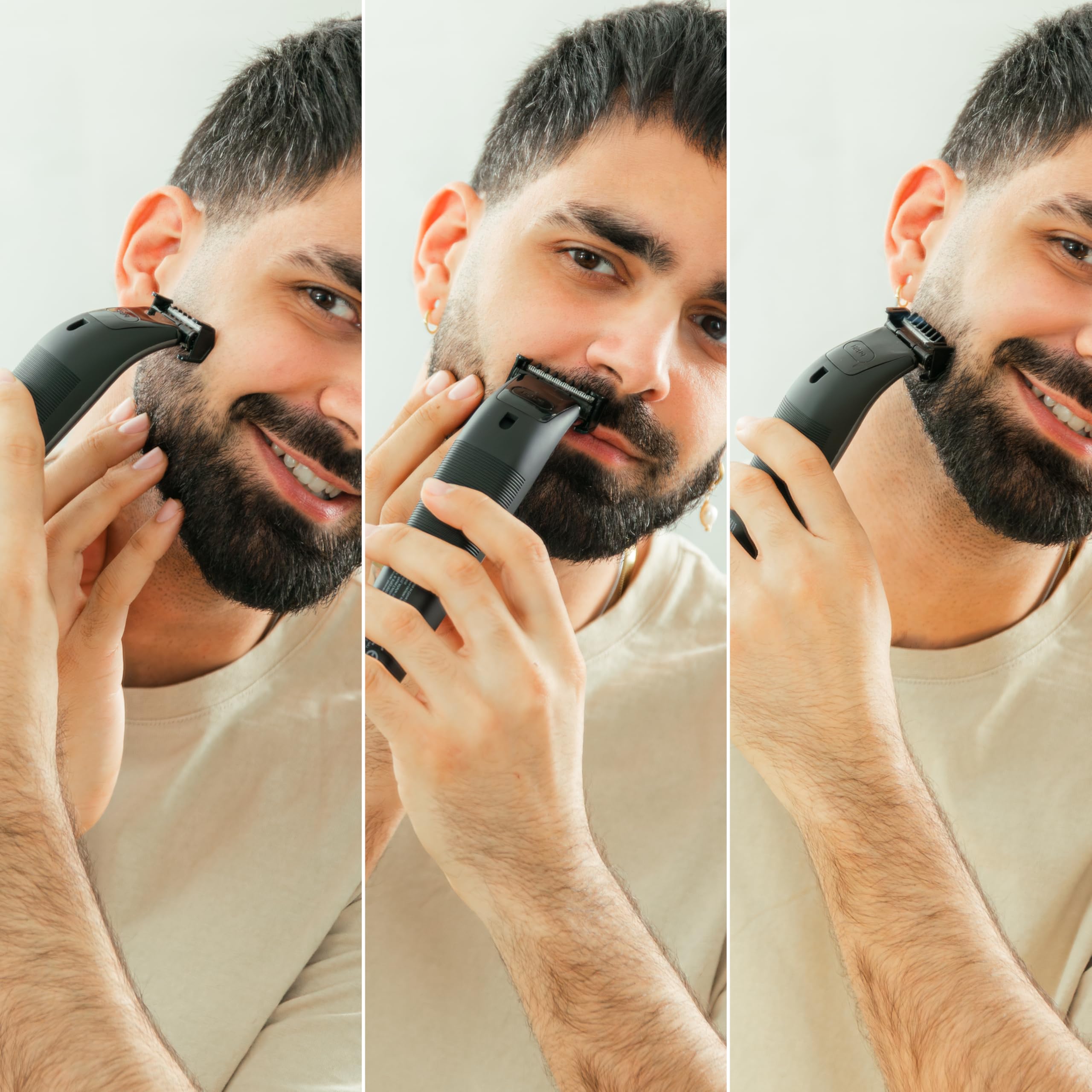 Cecotec Rasuradora Facial PrecisionCare OneShave Screen. Cuchillas de Acero Inoxidable, 3 Peines (1/3/5 mm), Base de Almacenamiento, Autonomía de 1,5h, Resistencia IPX7, Pantalla Inteligente
