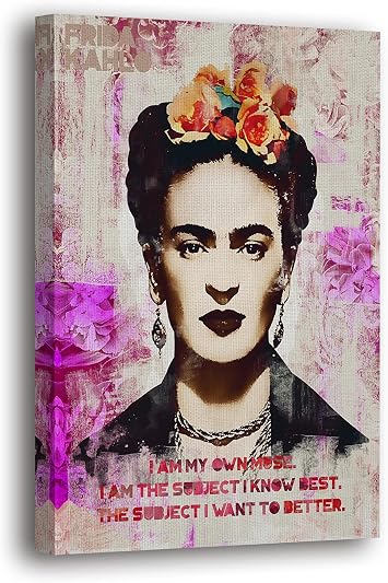 SpiritualHands Frida Kahlo Wall Art Print, Home Decor Framed Poster Wall Art Canvas Artwork for Living Room, Pictures for Bedroom Painting 24"x36" - Ready to Hang, Frida Kahlo Painting Style