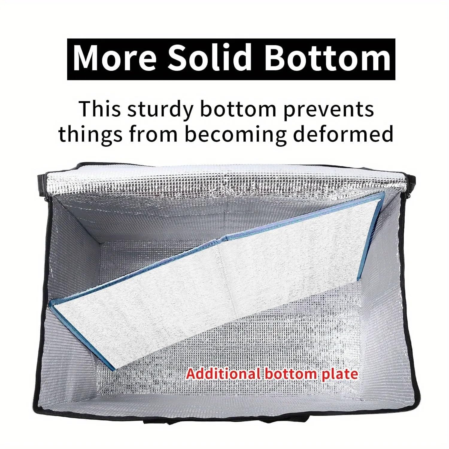 Bolsa isotérmica, Bolsa térmica Reutilizable Grande XXXL con Base rígida extraíble y Aislamiento de 3 Capas for Pizza
