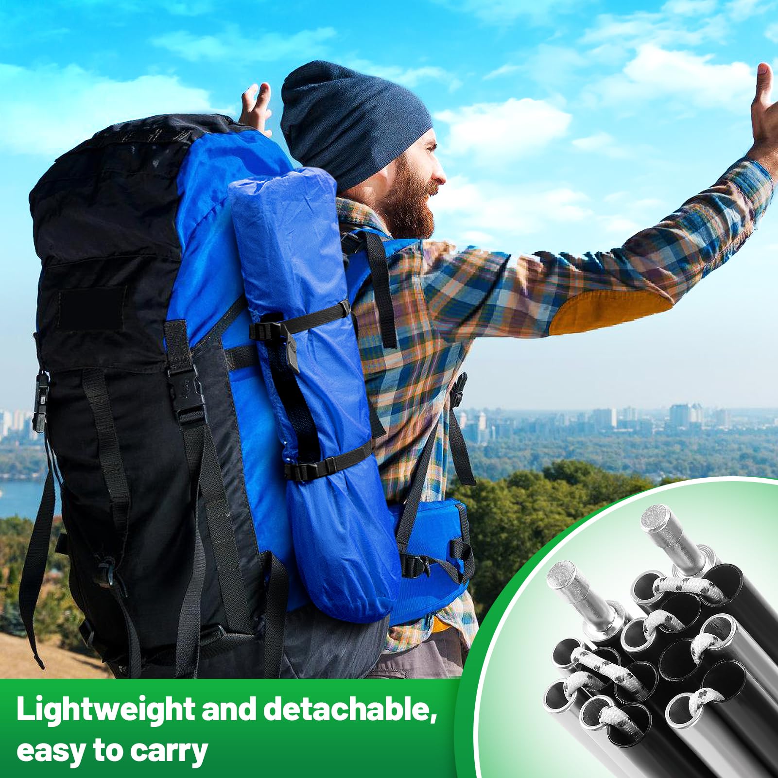 Fiberglass Repair Kit Hibinew Aluminum Tent Poles Replacement,Pre