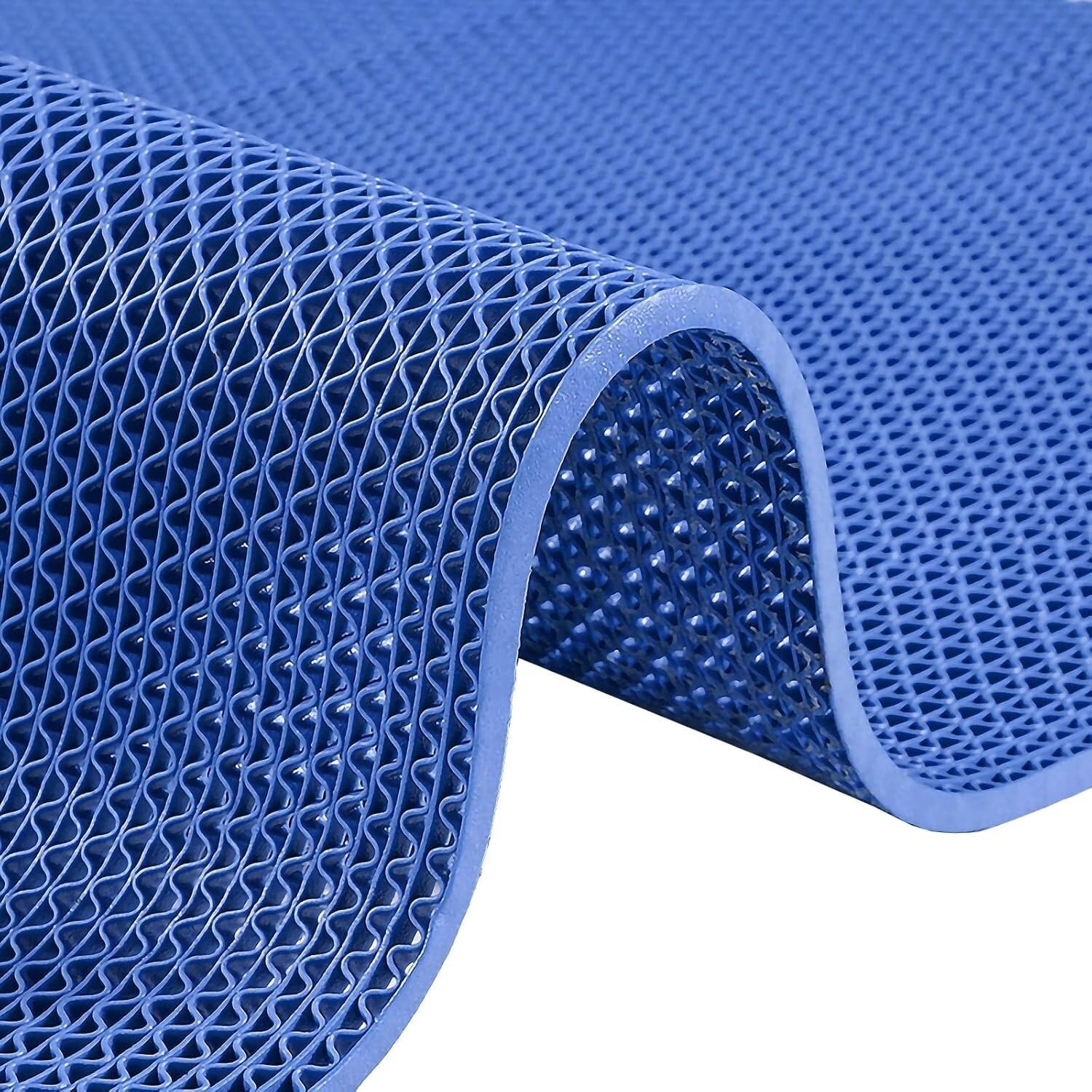 Hpthly Blue 5Mm Thick Wet Area Drainage Mat, Pvc Non-Slip Floor Mat For Garage Bathroom Swimming Pool Kitchen,-120Cmx300cm