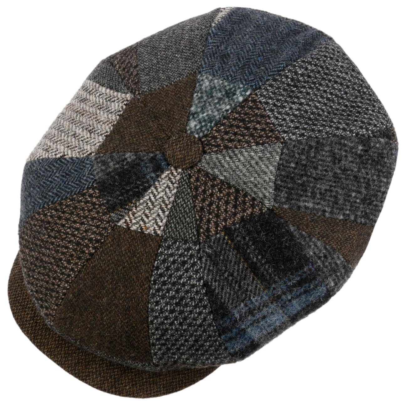 Stetson Męska czapka Hatteras Viscott Patchwork - Made in The EU Gavroche z Visiere, Visiere jesień-zima