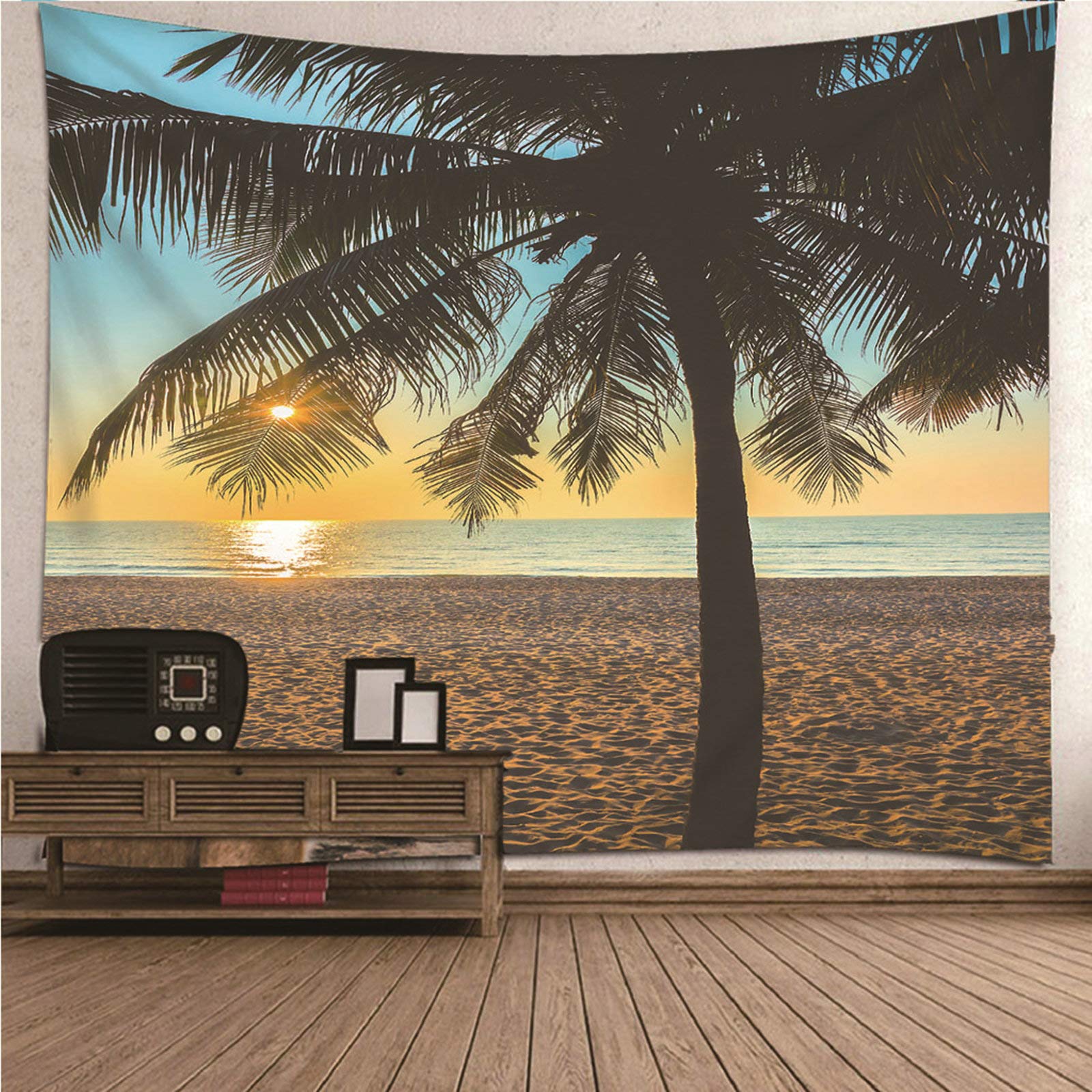 Decoración de pared con tapiz KnSam marrón y azul, ideal para renovar el salón o dormitorio