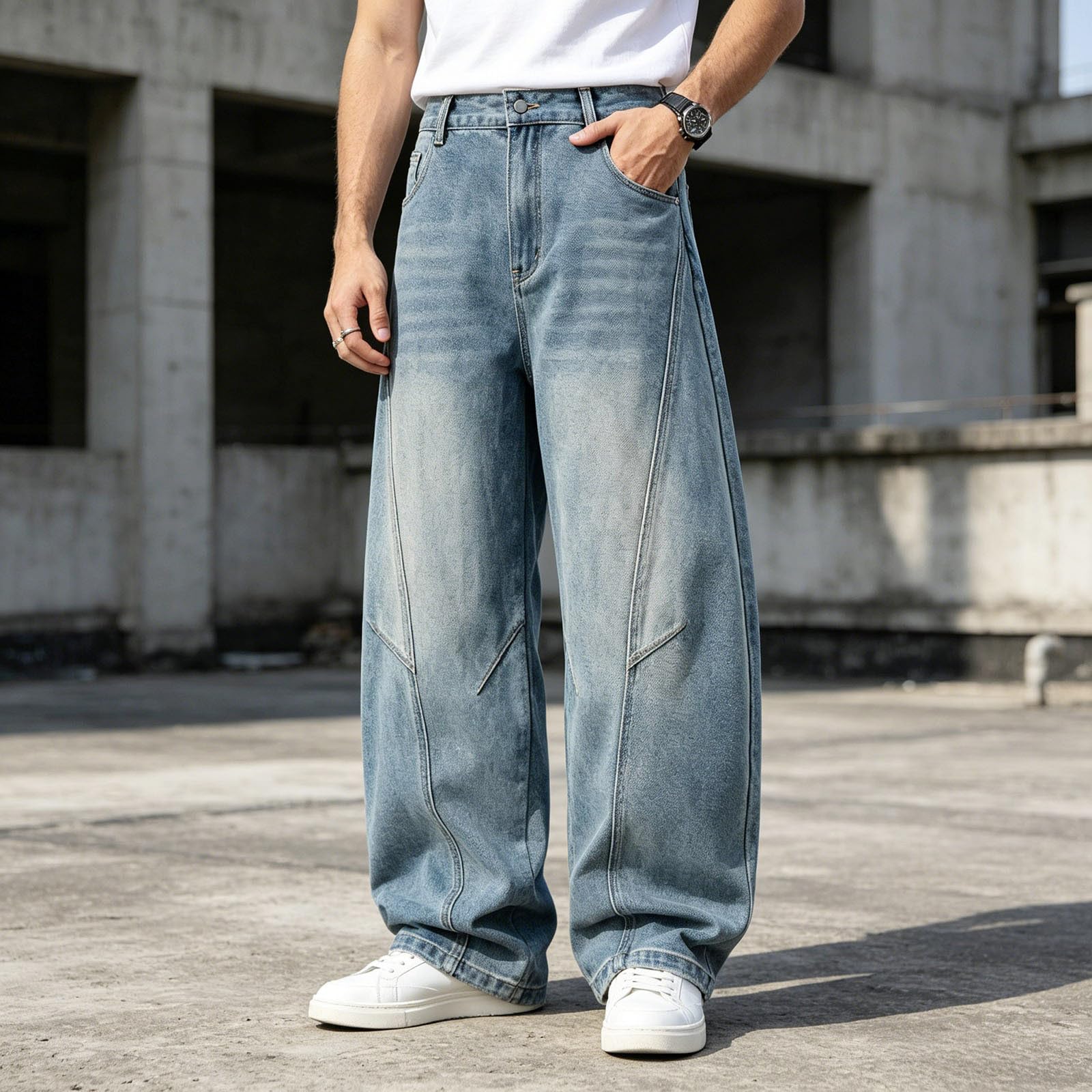 Genérico Vaqueros para Hombre Pantalones De Chándal para Hombre Elásticos Casuales Desgastados De Pierna Recta Suaves Cómodos Uso Diario Vaqueros Pantalones Corte Recto Denim