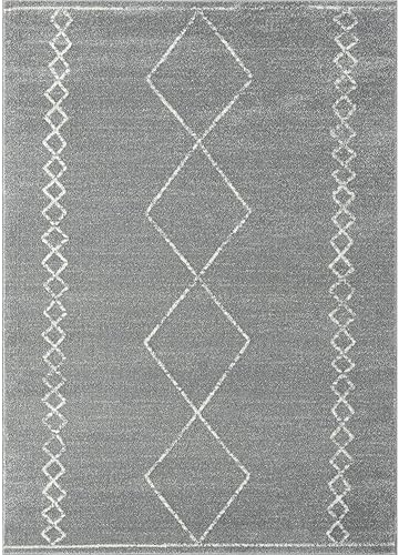 Miniatura 3 de LUXE WEAVERS Daphnes 2735 - Alfombra geométrica marroquí bohemia gris de 8 x 10 pies