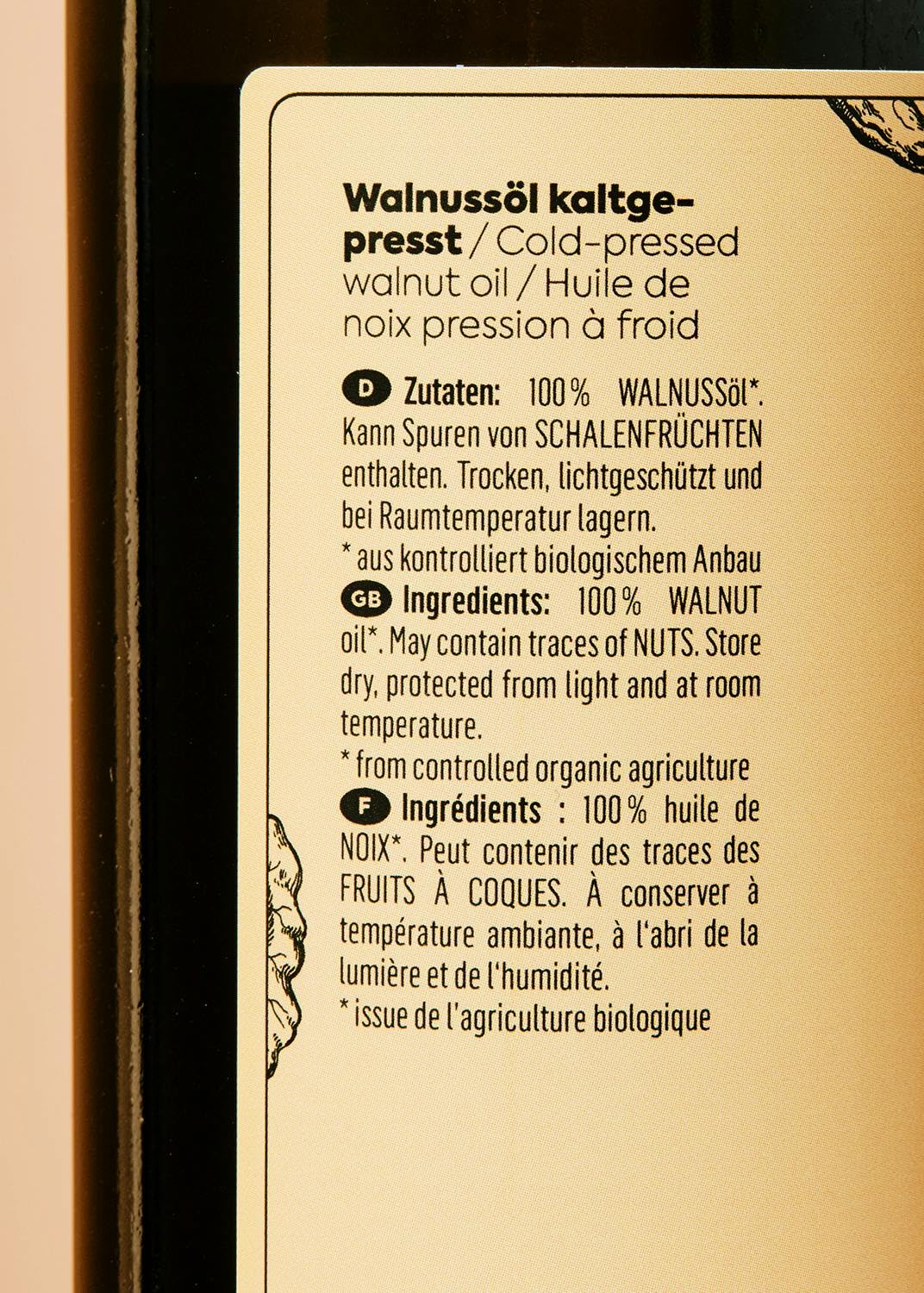KoRo - Olio di noce bio 500 ml - Vegetale e spremuto a freddo da 100% noci bio
