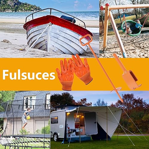 Miniatura 7 de Anclajes de suelo de 18 pulgadas atornillados, estacas de tienda de campaña de 3 pulgadas de diámetro en espiral, con 1 adaptador resistente para