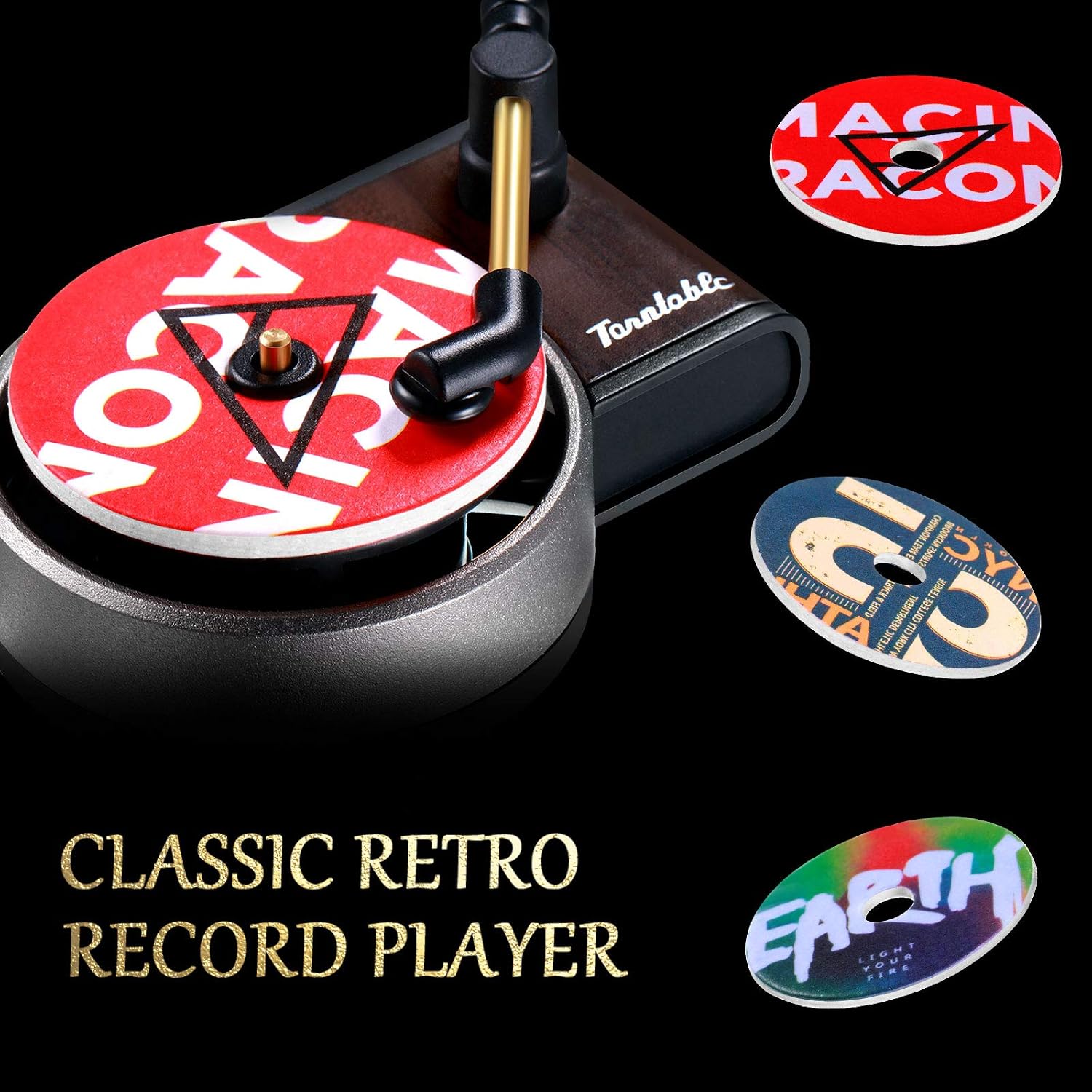 2 Pieces Car Fragrance Diffuser Clips Car Phonograph Perfume Air Fresheners Aromatherapy Fragrance Clips in Retro Record Player Design and 6 Pieces Aromatherapy Tablets Pads for Car Decor