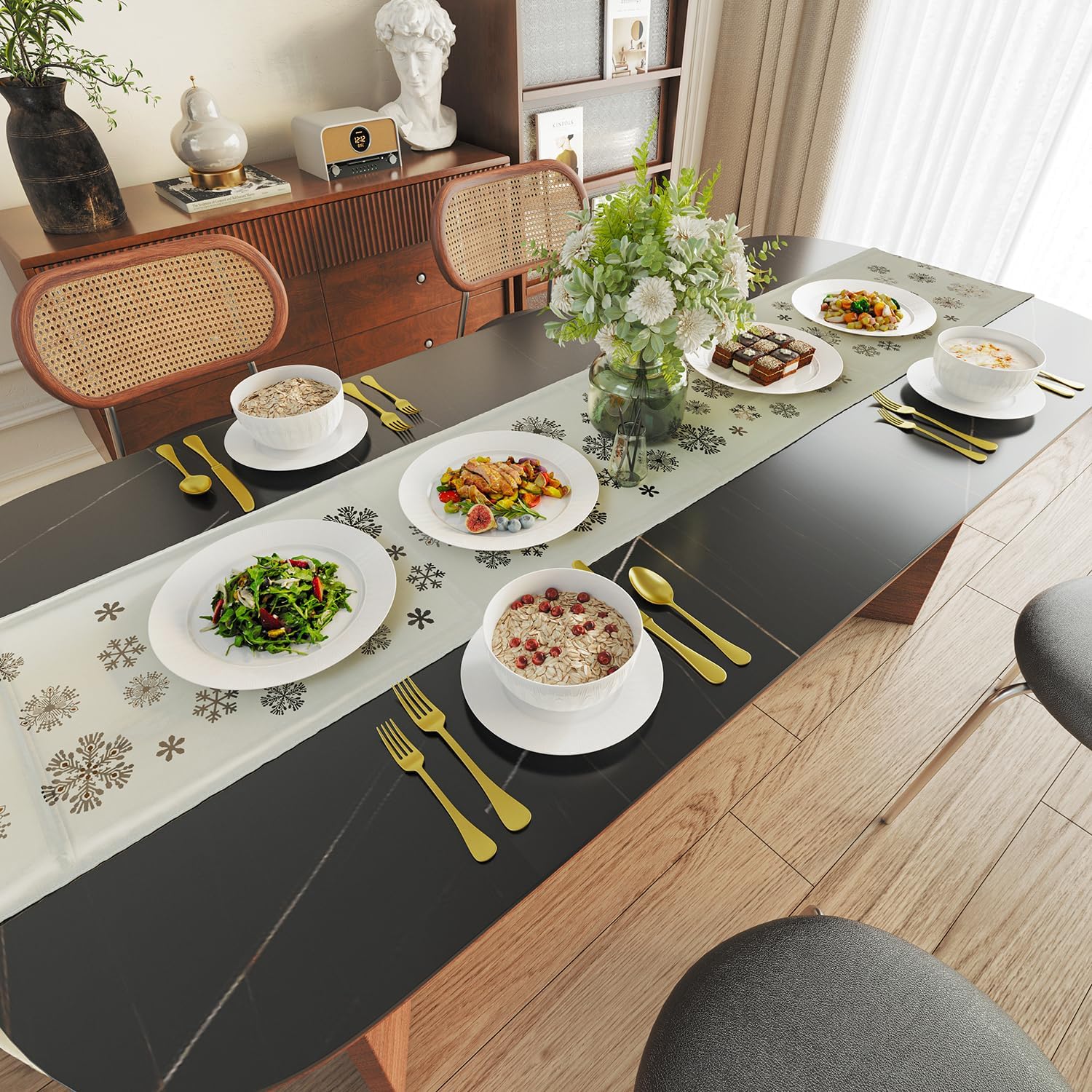 Yoshy 12-Piece White Bone China Dinnerware with Lightweight Durable Chip Resistant Design Service for 4 (12 Piece - Service for 4, Streamsong) - Image 9