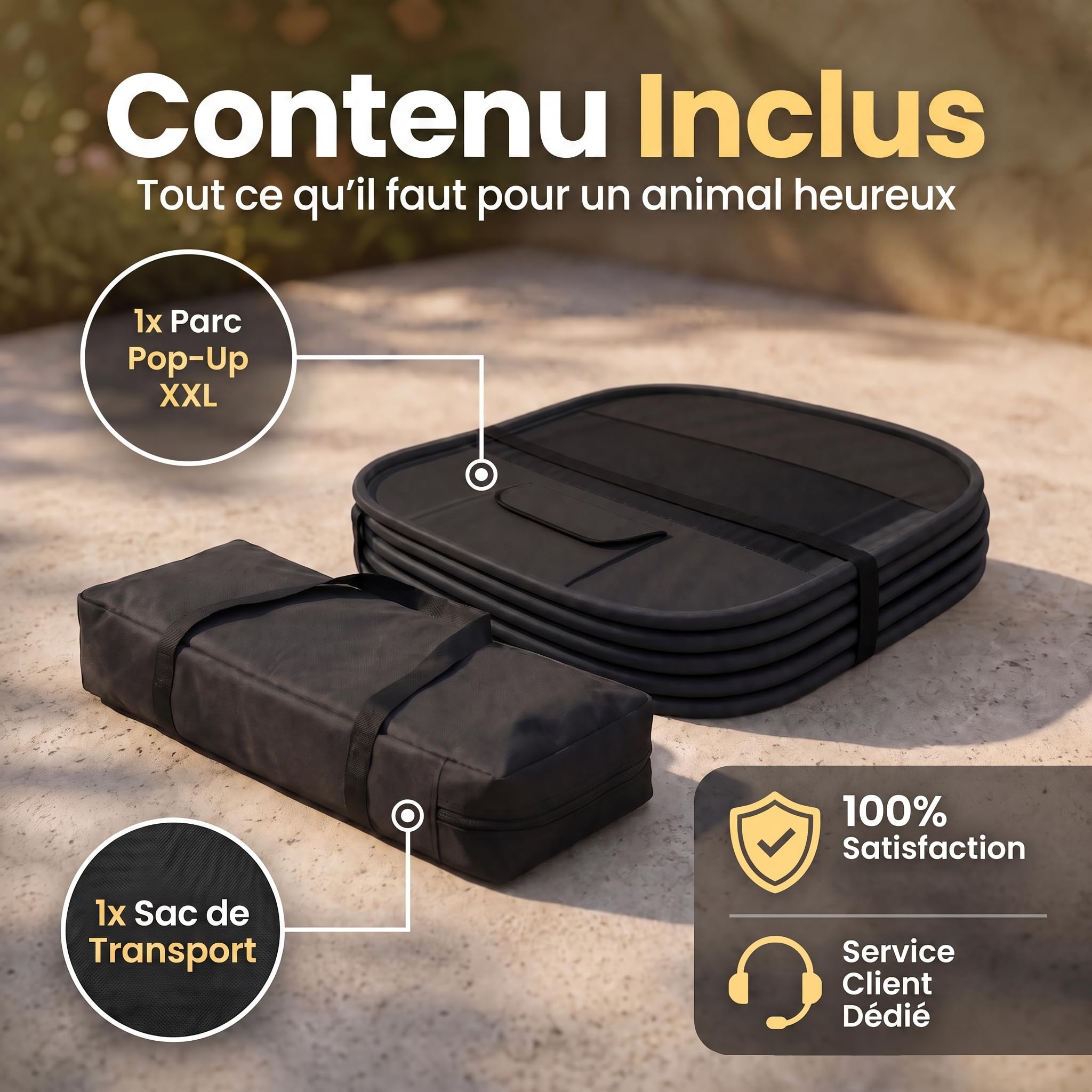 All Pets United® Parc pour Chiots & Chats, 120x120x65 cm, Pop-Up