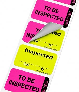 ChromaLabel Peel-to-Reveal Inspection Stickers, 1 x 1.5 Inch, 250/Box
