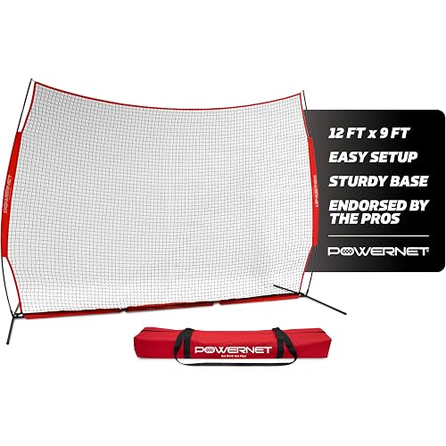 PowerNet Portable Sports Rebounder -Basketball, Volleyball, Soccer, Baseball, Softball and Lacrosse, Backyard & Garage Backstop, Indoor Outdoor Safety Net for Protection