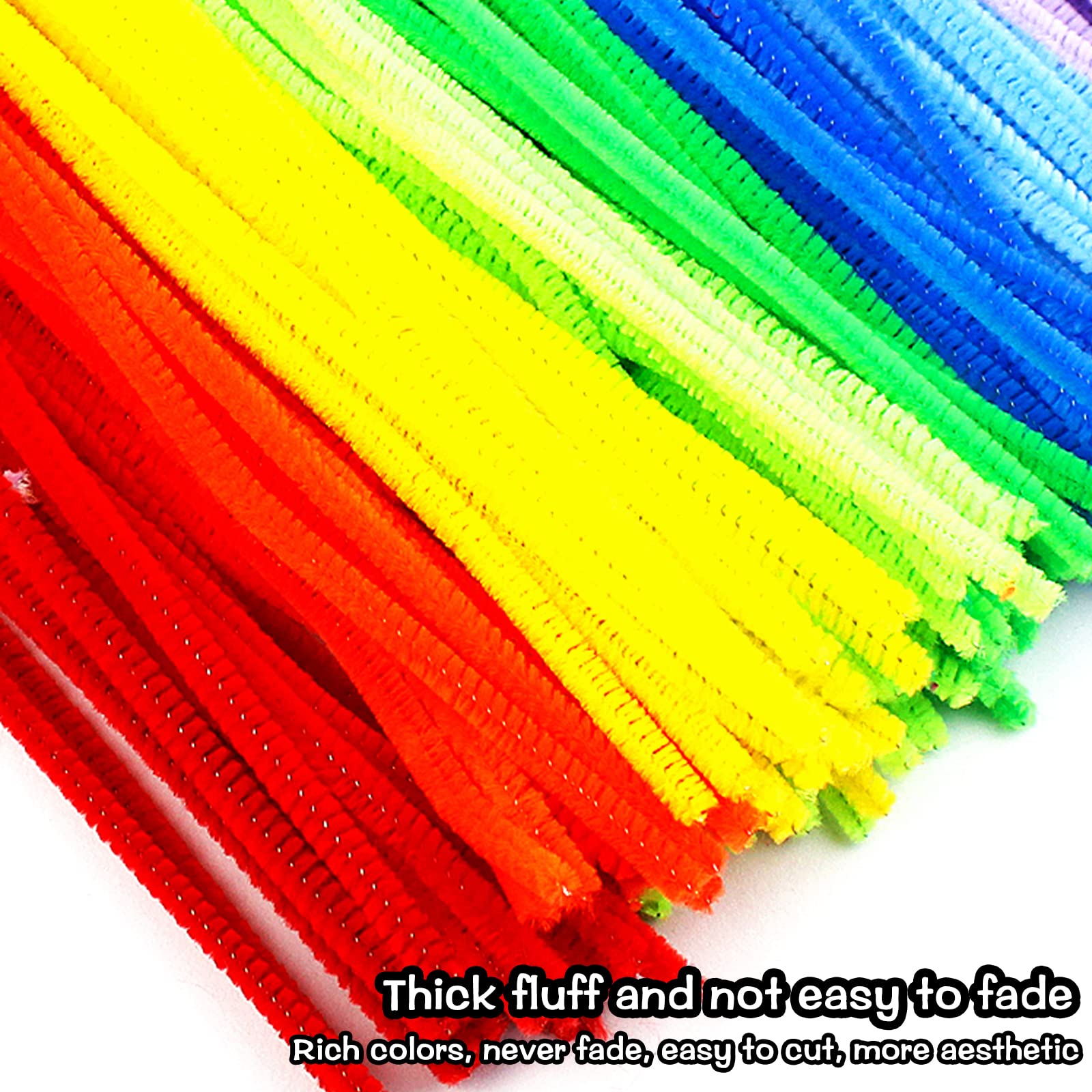 iYInJuan 100 stuks kleurrijke pijpenreinigers om te knutselen, 10 kleuren chenillegaren, pijpreinigingsdraad, Twist Stick, Bendable Pipe Cleaner voor creatief handwerk, doe-het-zelf decoratie