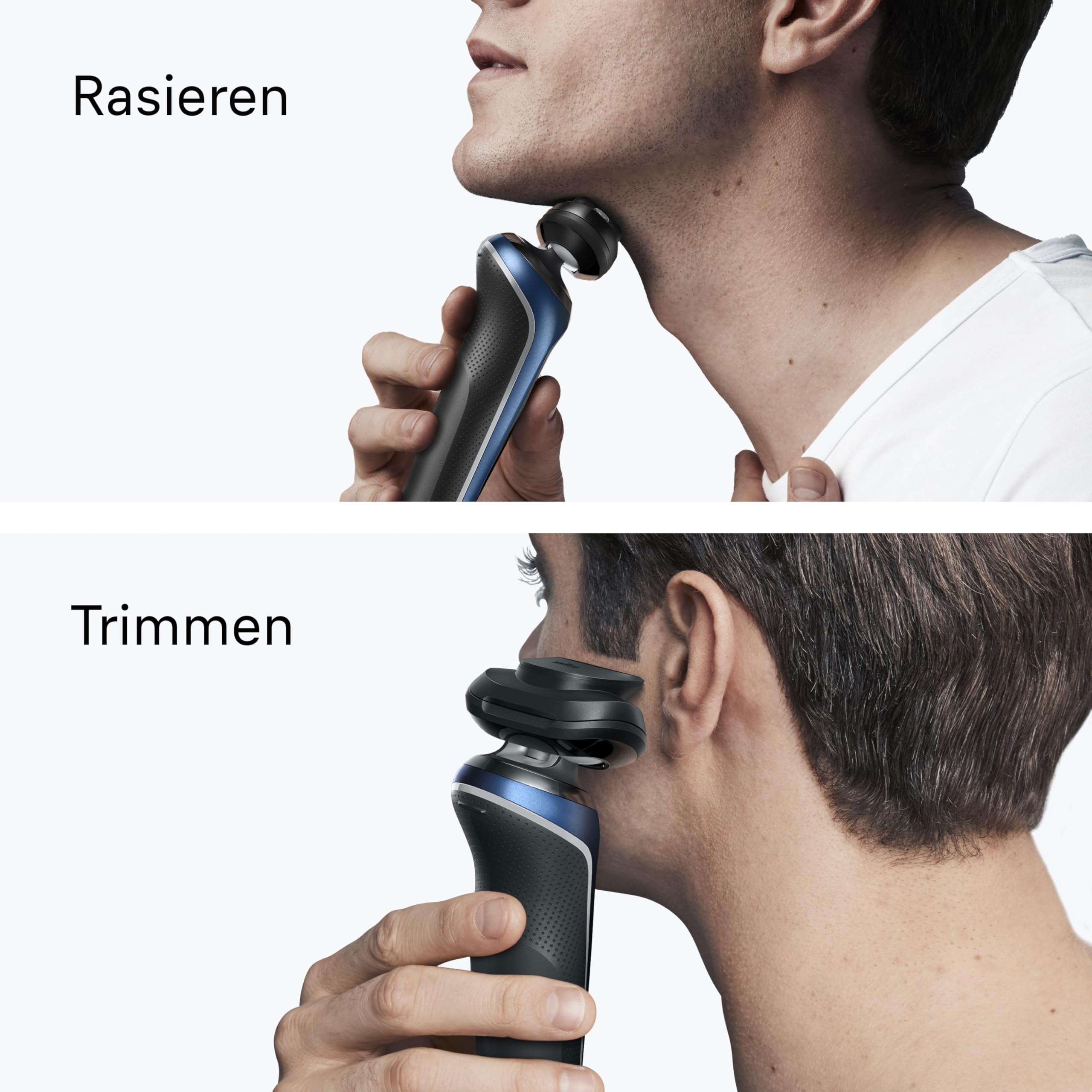 Braun Rasierer Herren Elektrisch Series 6, 62-B1200s, Blau | Kabelloser Elektrorasierer, Barttrimmer, 60 Min. Akku, Wasserdicht, Made in Germany, Inkl. 1 Präzisionstrimmer-Aufsatz