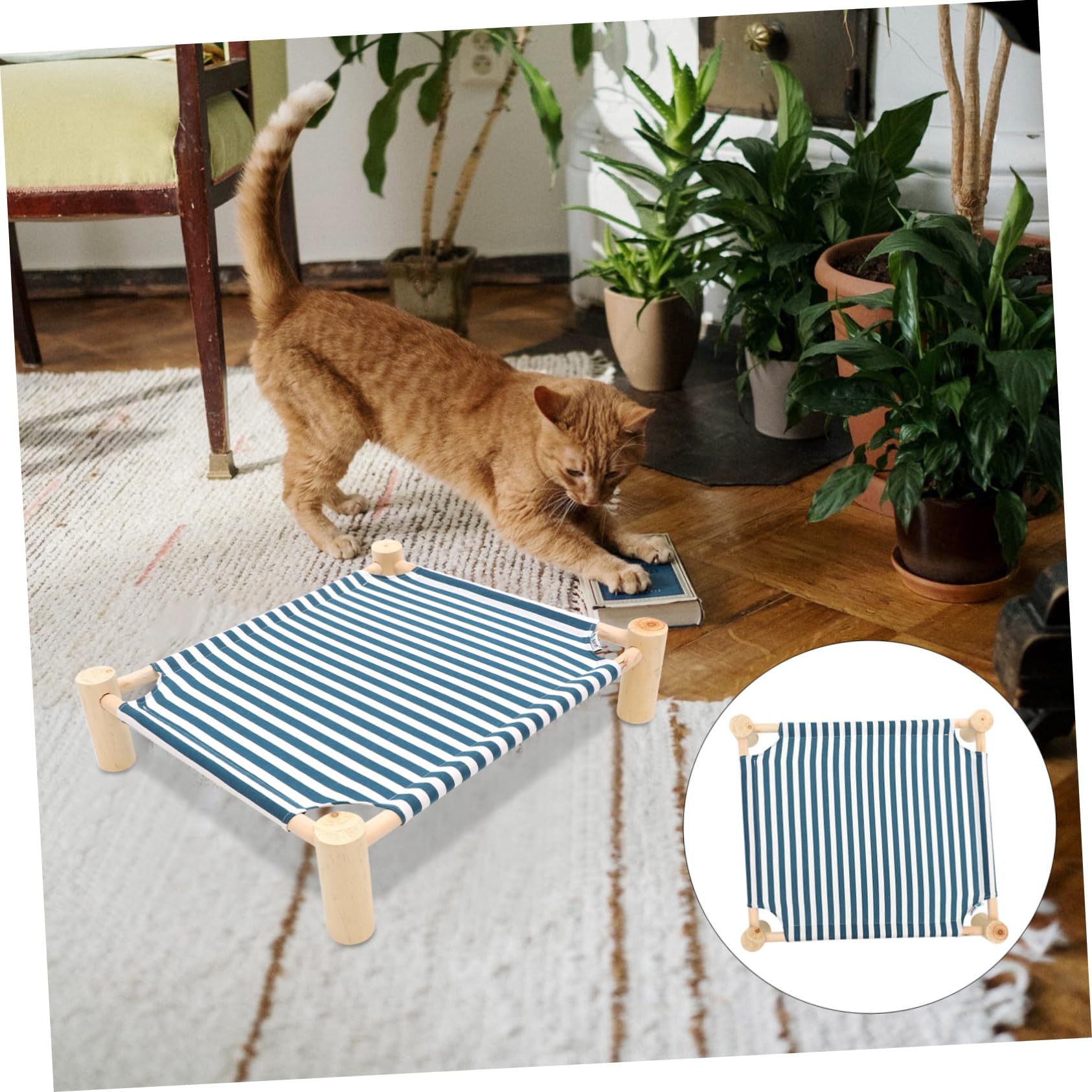 INOOMP Cama de Verano para Perros y Gatos Hamaca refrescante para Gatos Cuna para Perros al Aire Cama de Hamaca Colgante Exterior para Lavable Mascota