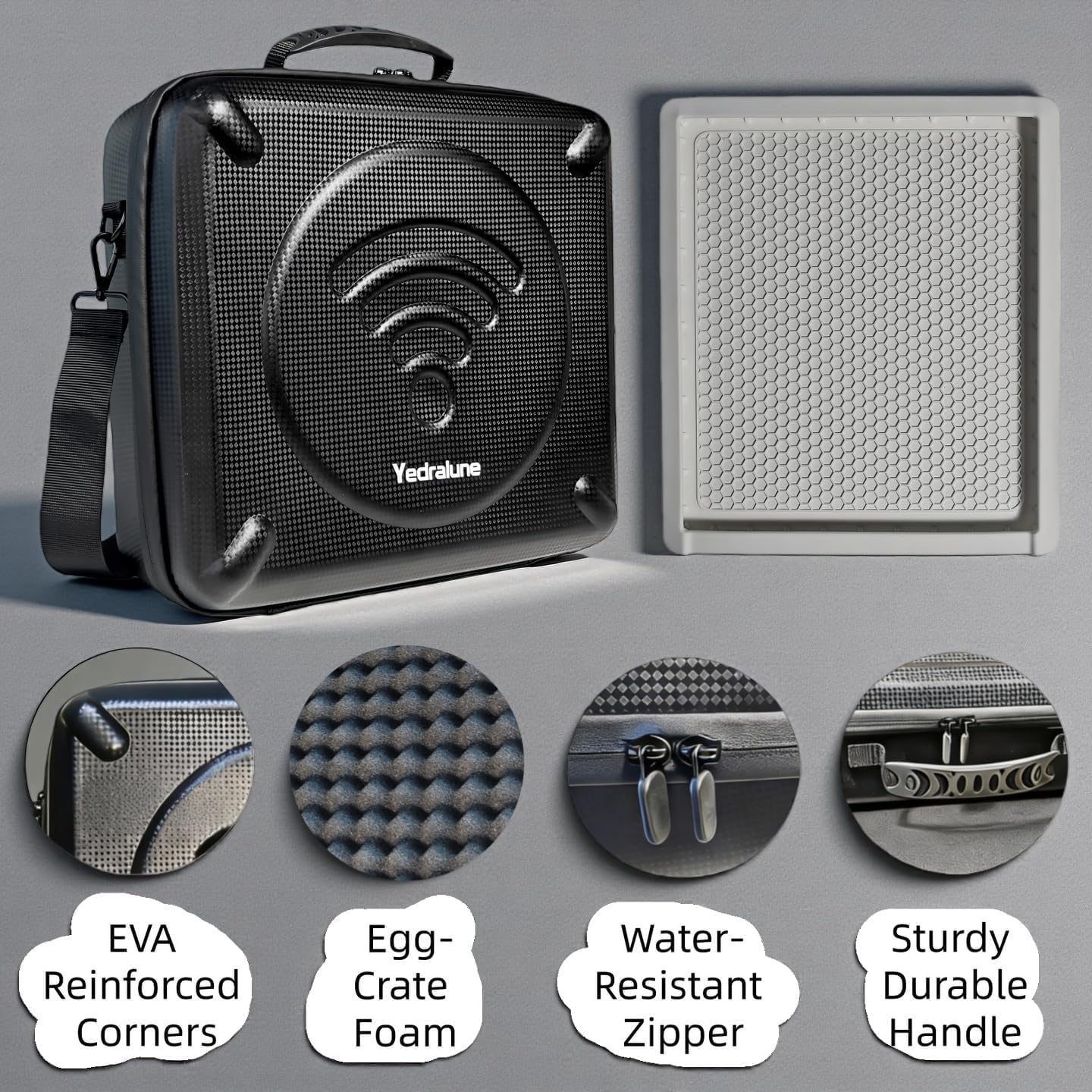 Starlink Mini Case with Silicone Cover & Reflective Stickers - EVA Hard Case for Starlink Mini Dish, Battery, Mount & Cables - Portable Waterproof Travel Bag for Outdoor, RV, Camping - Image 2