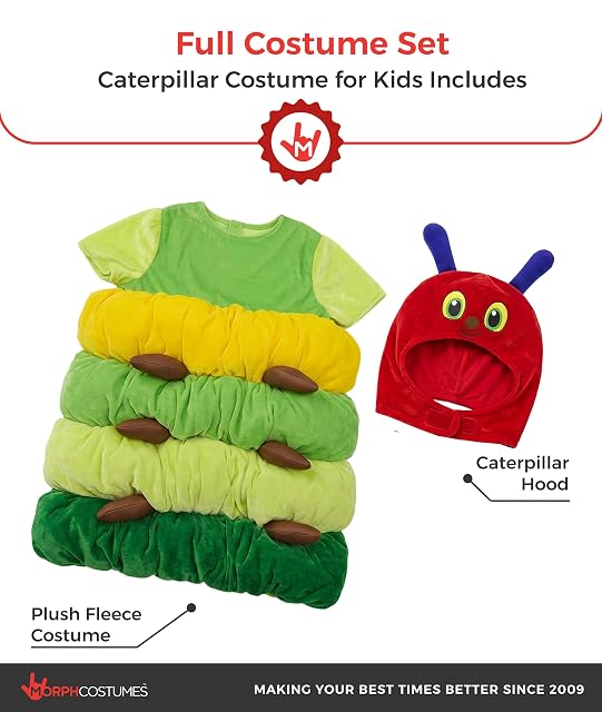 Foto 2 de 7 de Morph Disfraz Caterpillar Bebe, Disfraces De Oruga, Trajes Caterpillar Accesorios, Difraces De Halloween, T2