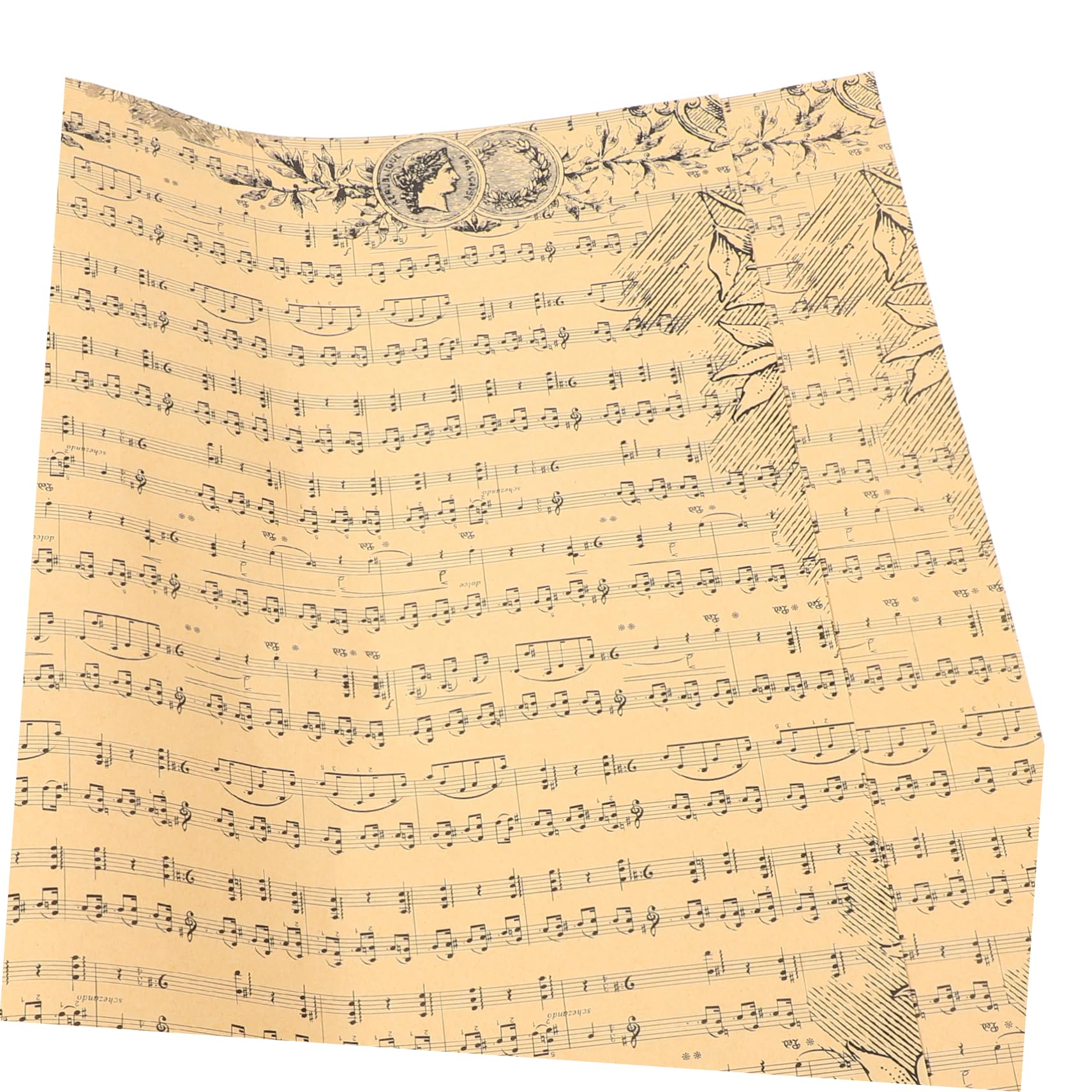 Gatuida Carta da Regalo Vintage per Bouquet di Fiori Note Musicali Nere, Set da 20 Fogli in Carta Kraft Resistente, Confezionamento Floreale per Regali Natalizi e Festività