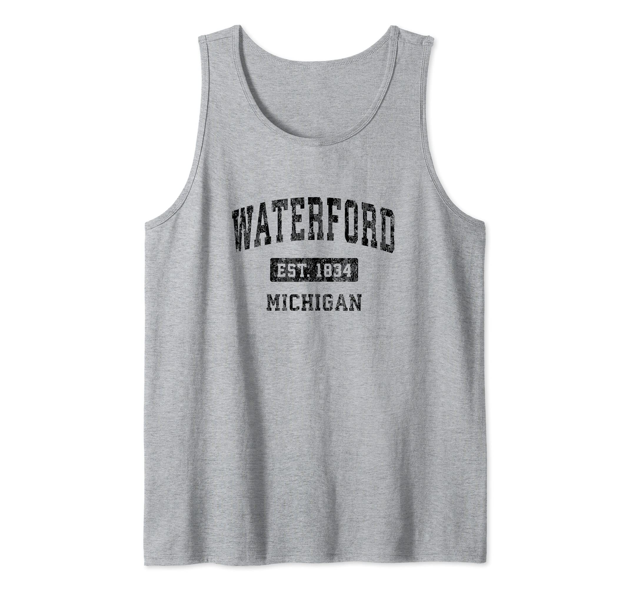 Waterford Michigan MI Vintage Sports Design Black Design Tank Top