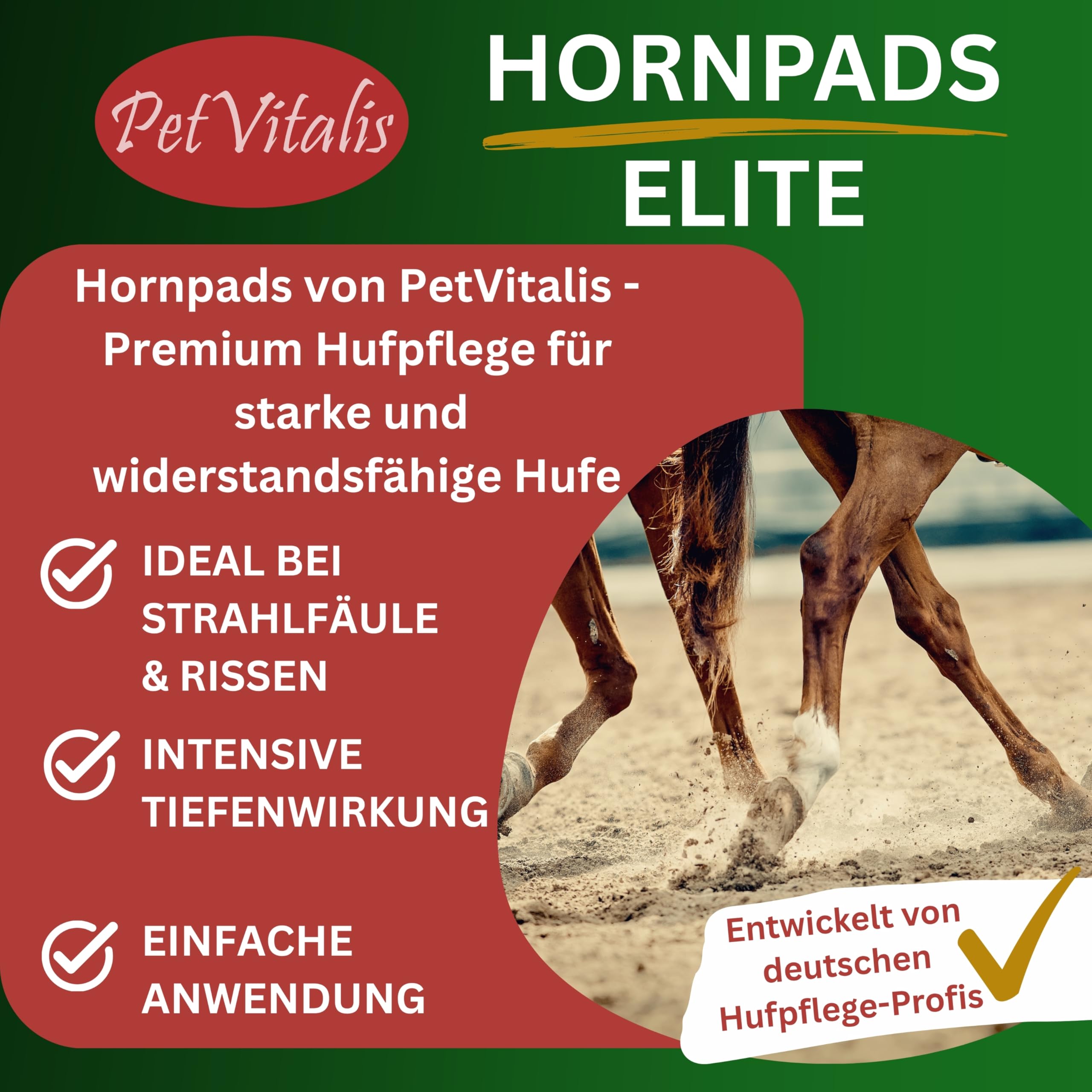 Hornpads Elite – Horn-Pads / Hufpflege Pads für Pferde – Premium Hufpflege bei Strahlfäule / Huffäule, Rissen & Spalten – Hufpads zur gezielten Anwendung im Strahl- und Hufbereich (Hufstrahl) (10)