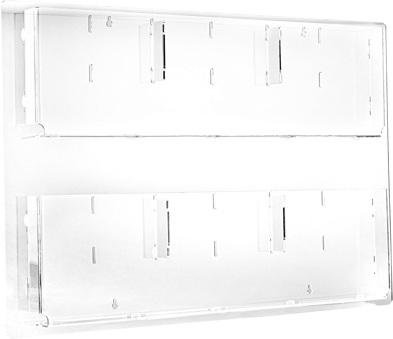Adir Acrylic Brochure Holder Wall Mount - Adjustable Hanging Magazine Rack Literature & Brochure Holder for Home, Office, Waiting Room Display (30'' x 20'' Clear)