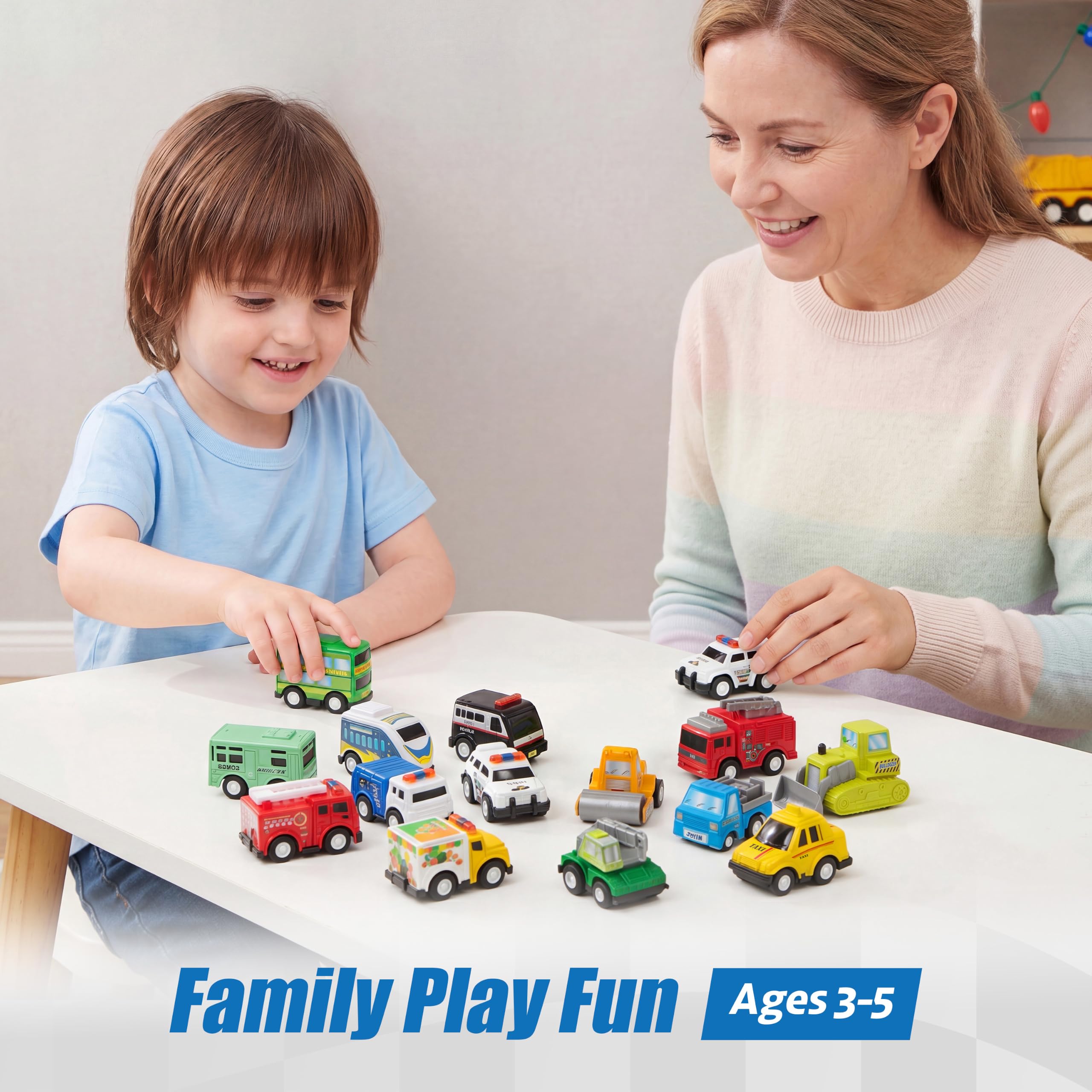 JOYIN 18 Pcs Pull Back City Cars and Trucks Toy Vehicles Set Friction Powered Mini Cars Toys for Toddlers Party Favors for Kids 3-5 Birthday Gifts for Boys and Girls Goodie Bag Stuffers product thumbnail 7