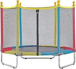 JUSTFUN, Cama Elástica Infantil 1,40M ou 1,80M Trampolim Infantil Cama Elástica Resistente Pula Pula Premium para Área Interna ou Externa Playground Brinquedo Diversão para Crianças Brincar
