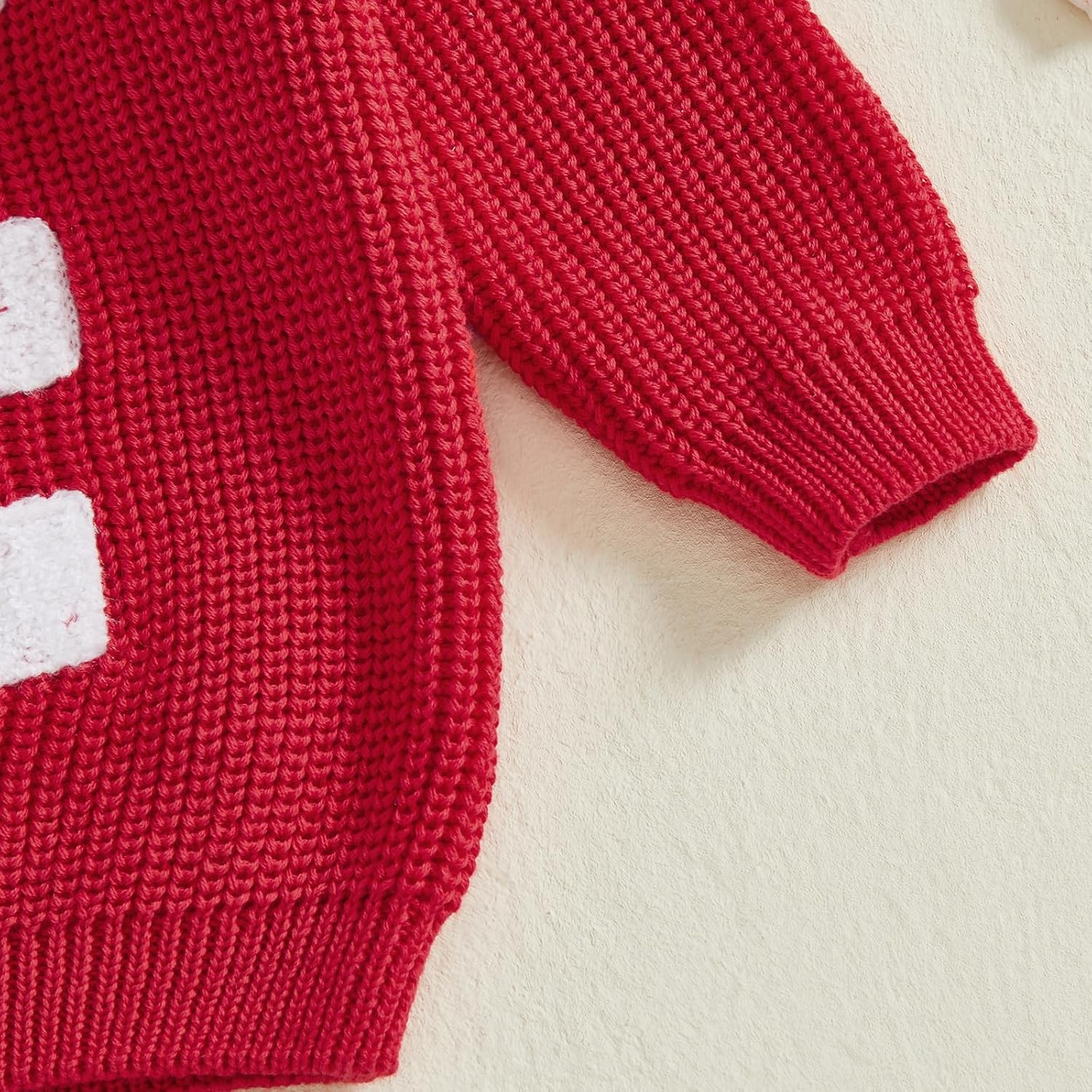 Toddler Baby Girl Boy Sweaters Love Heart Embroidery Knit Oversize Sweater Sweatshirt Outerwear Valentines Clothes - Image 9