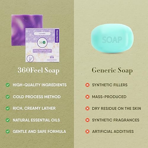 Miniatura 6 de Jabón de lavanda  Barra de jabón hecha a mano de Castilla de 5 onzas  Fragancia floral de lavanda  Jabones naturales de aceite esencial de lavanda
