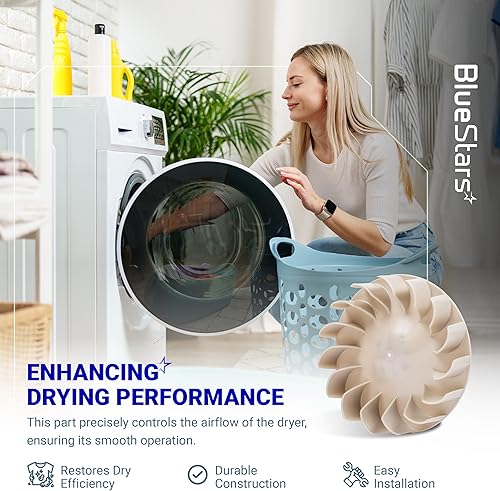 Miniatura 3 de Rueda de ventilación de secadora BlueStars 694089 - Para secadoras Kenmore y Whirlpool Modelo 110 11060022010 11077732792 LE7000XSW0 1LE7800XKW0 -