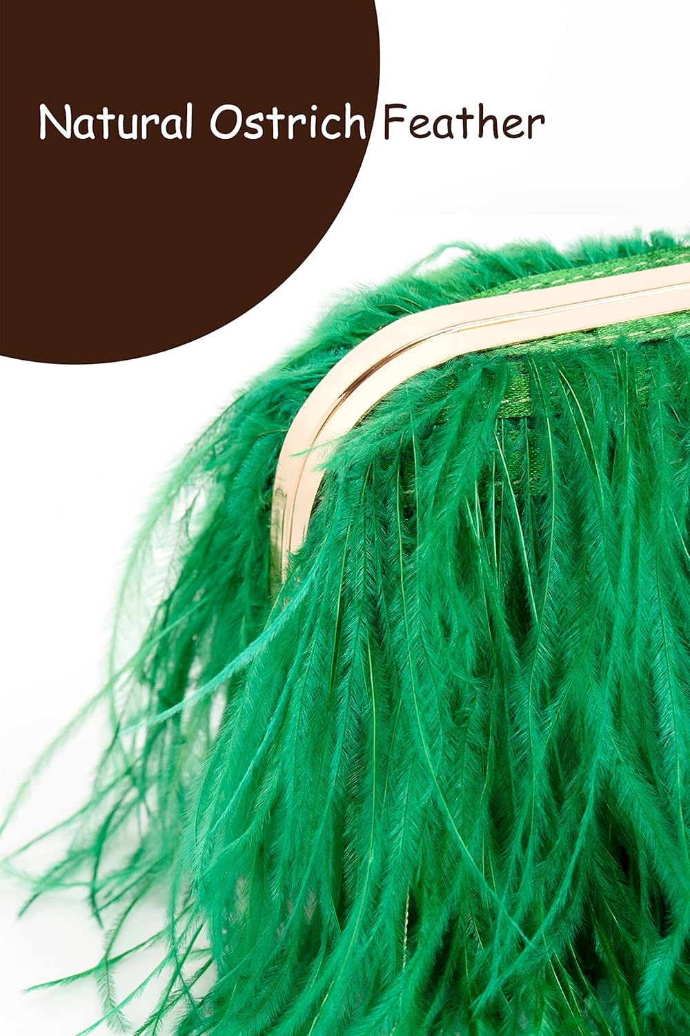 Women Real Natural Ostrich Feather Evening Bags Purses Clutch Vintage Banquet Handbag