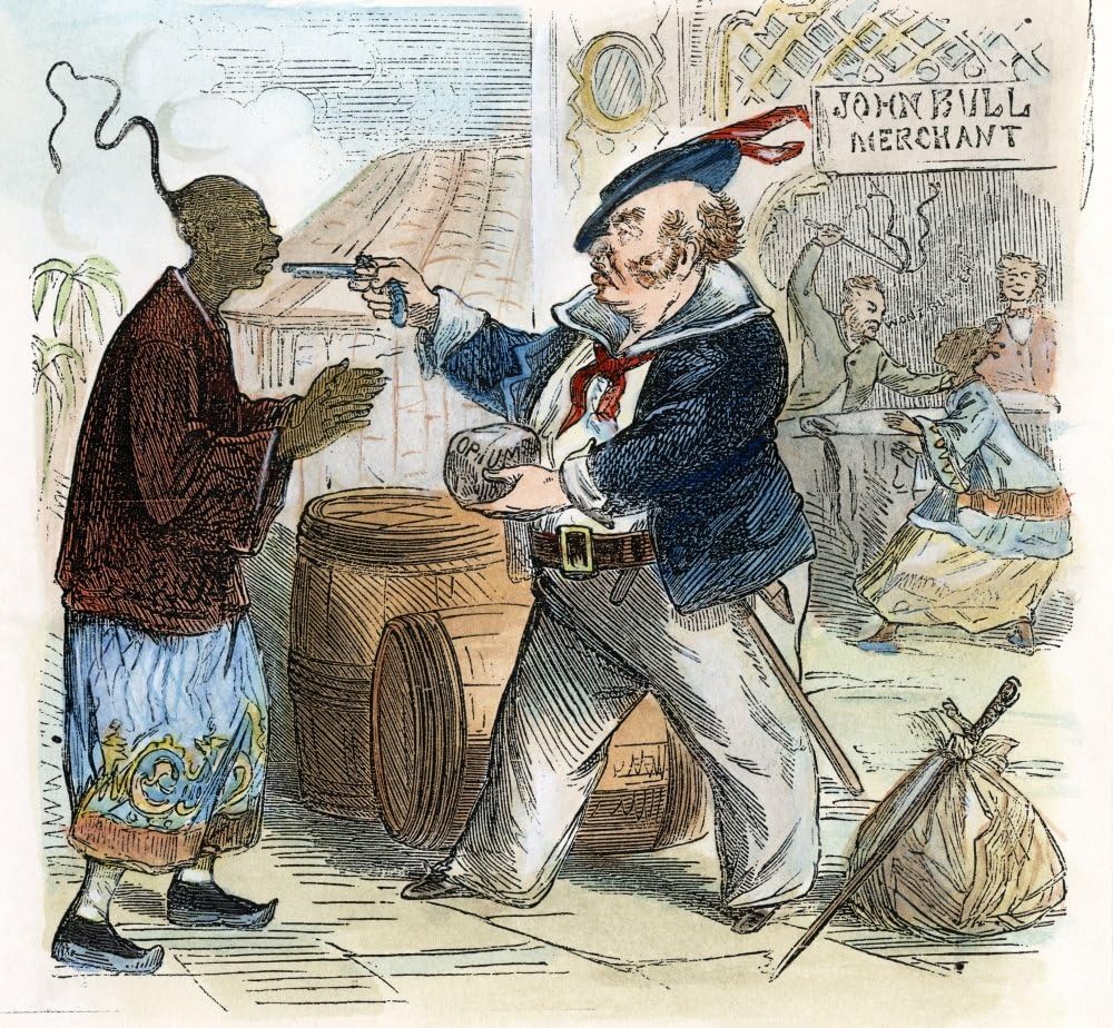 Cartoon Opium War 1864 NTo The Weak Relation Cartoon From