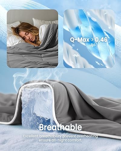 Miniatura 2 de Edredón refrescante tamaño Queen, manta transpirable para personas que duermen con calor y sudores nocturnos, Q-Max 0.46 Tech, ropa de cama ligera y