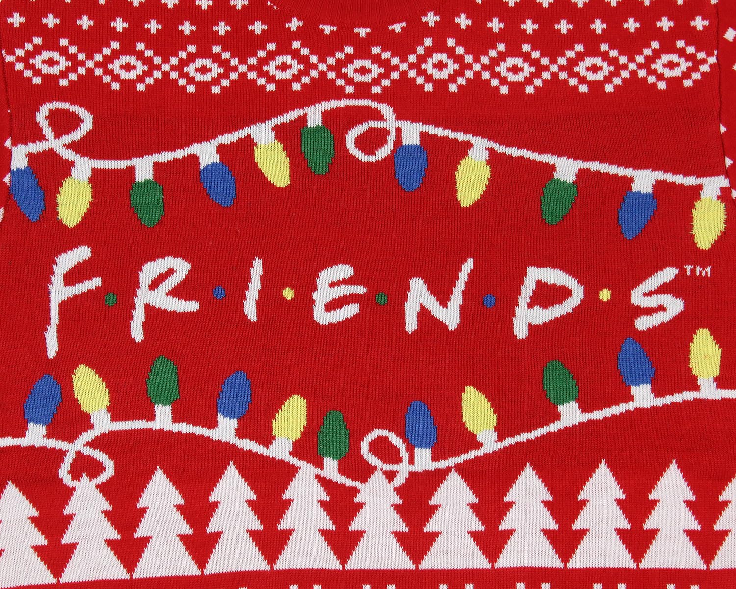 Friends TV Series - Maglione da uomo con logo e luci natalizie