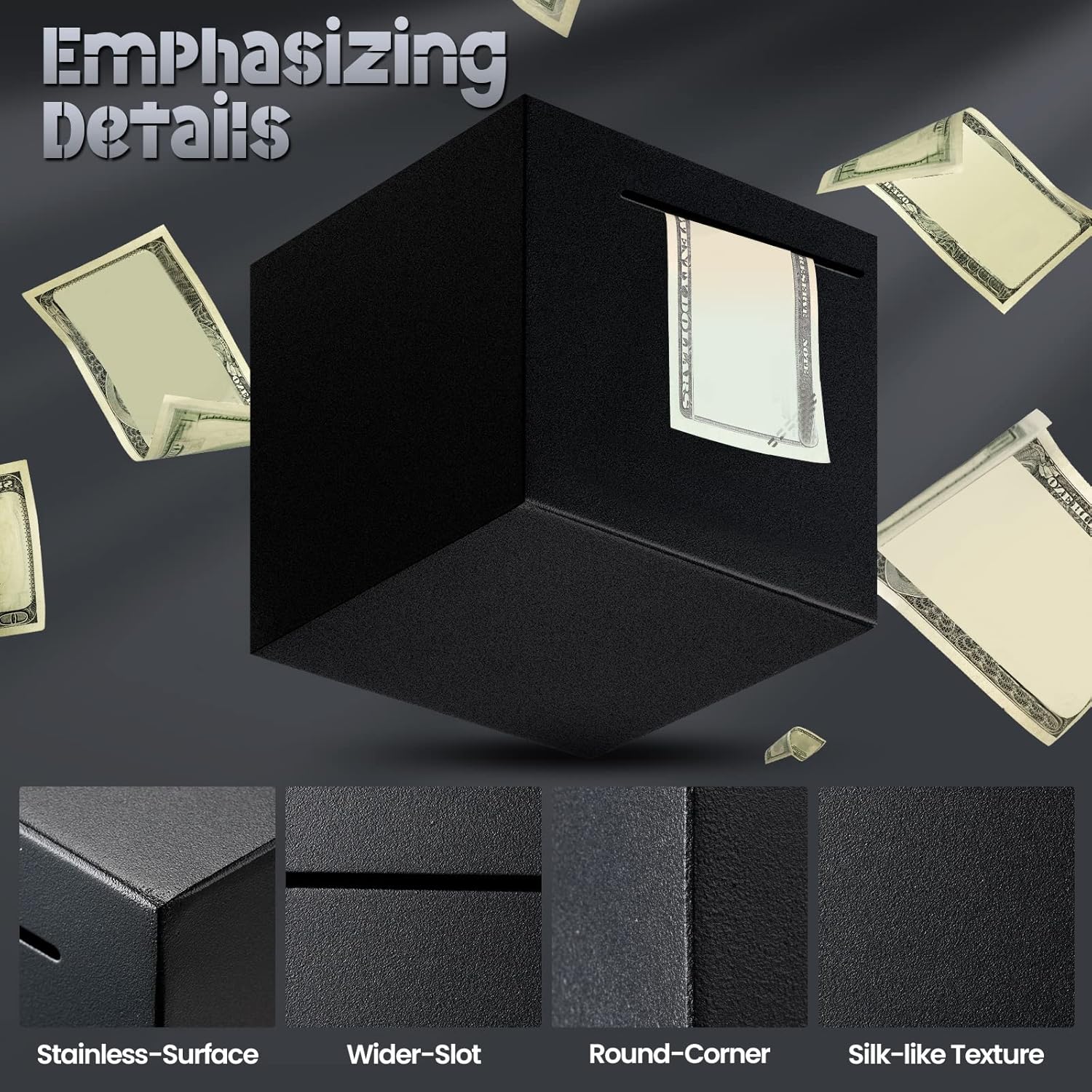 目的別貯金箱Coink!シリーズ『Coink!Sound』に新色Rose Goldが登場！ | 株式会社ドリームズのプレスリリース 3個 貯金箱 大人用 4.72インチ ステンレススチール 大人用 貯金箱 開ける必要があります 金属製 貯金箱 貯金箱 ブラック