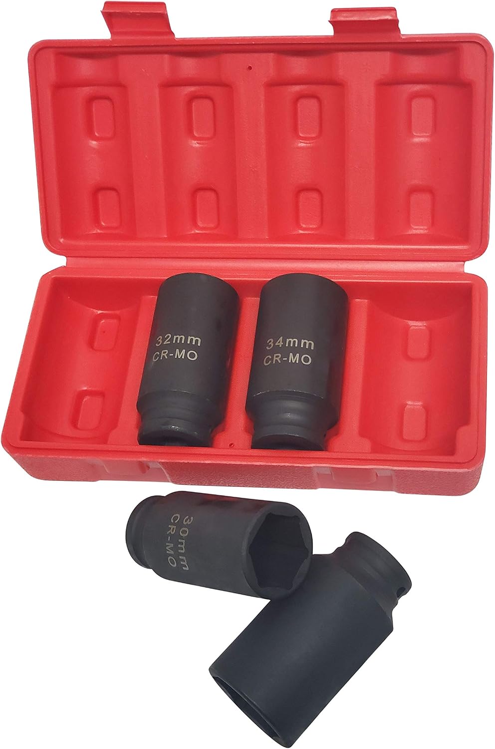1/2" Drive Spindle Axle Nut Deep Socket Set (Metric) (6-POINT)