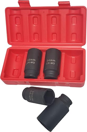 12" Drive Spindle Axle Nut Deep Socket Set (Metric) (12-POINT)