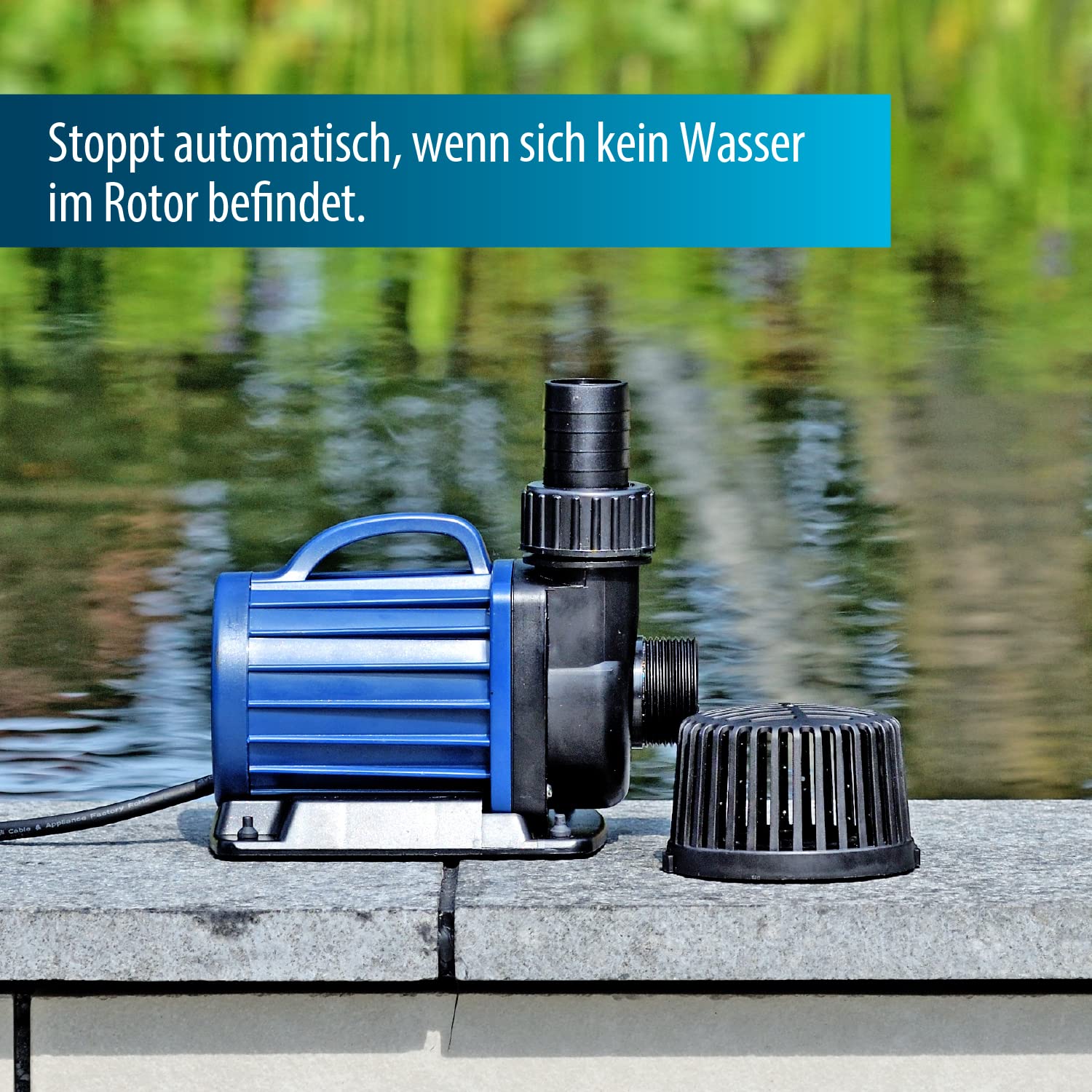 AquaForte DM-8 000 pompa do oczka wodnego/filtracyjnego, 70 W, maks. przepływ 8 m³/h, maks. wysokość tłoczenia 4,5 m, długość kabla 10 m, odpowiednia do cieków wodnych, wodospadów i filtrów