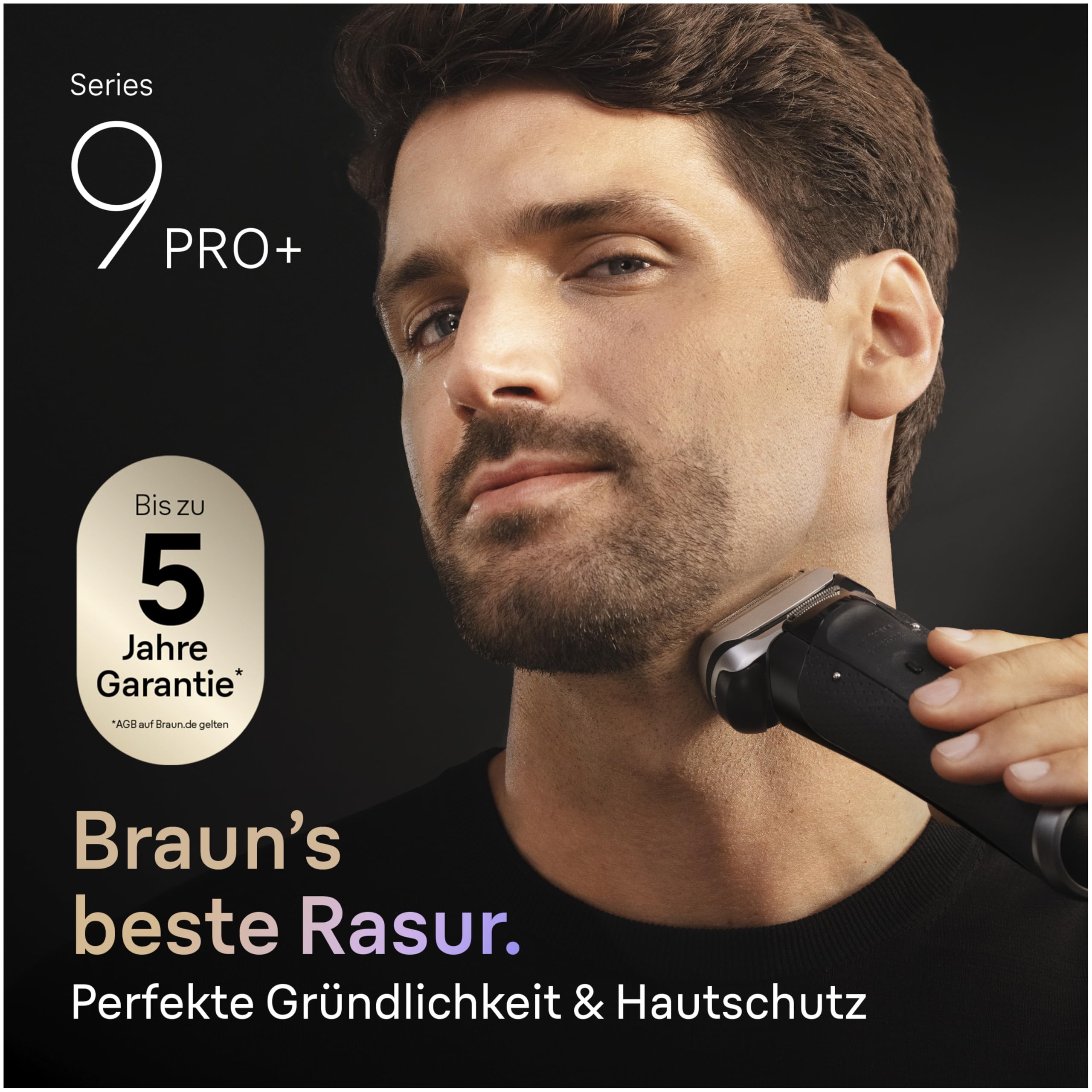 Braun Serie 9 Pro + Elektrorasierer für Bart, nass & trocken, 5 + 1 ultradünne Präzisionsklingen, Bartschneider für Herren, Bartschneider, 60 Minuten Verwendung, Ersatzkopf, SmartCare 6-in-1-Station