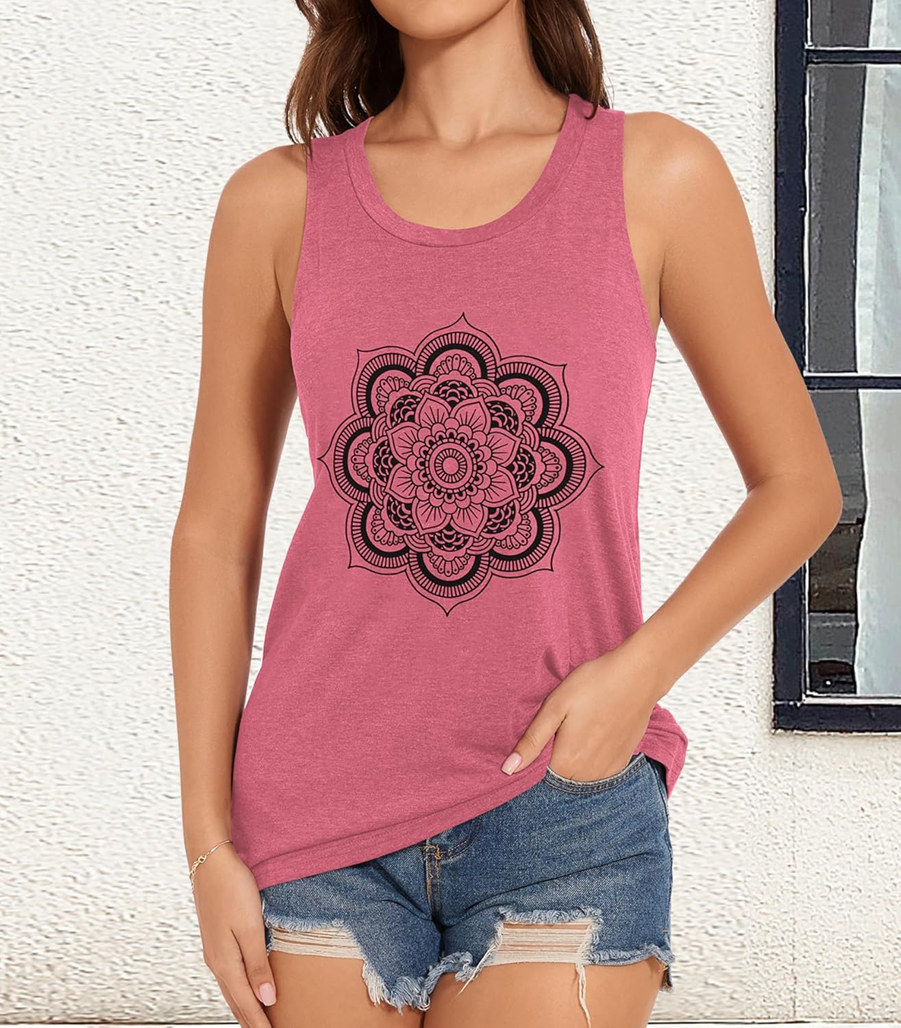 Tank Tops for Women Racerback Summer Sleeveless Casual Graphic Basic Top Shirts - Image 4