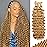 Human Braiding Hair for Boho Braids Human 110g 14 Inch Curly Boho Hair for Braiding Knotless 12A Deep Wave Bohemian 3 Bundles/Pack Caramel Honey Blonde