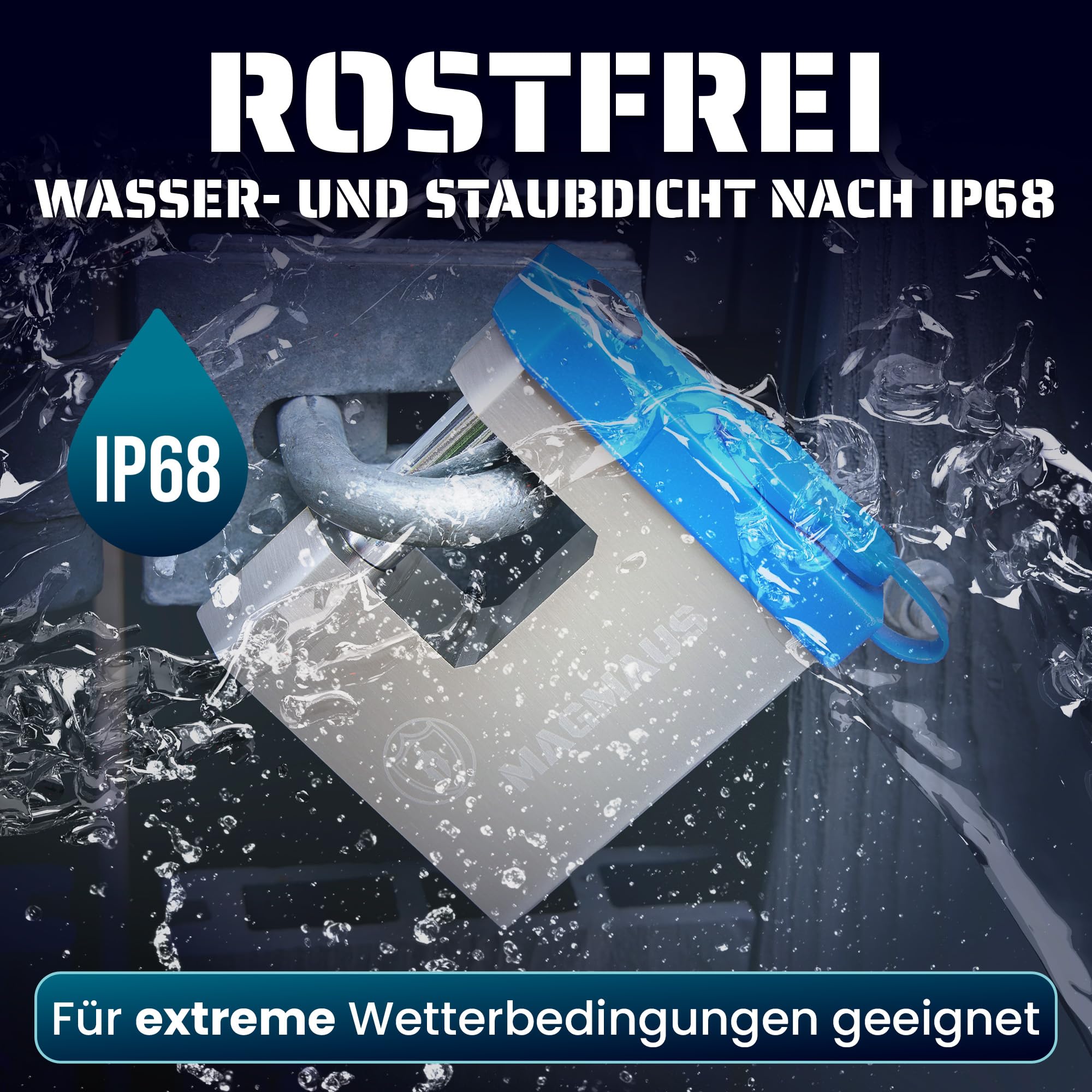 Magmaus® SRL70 Fingerabdruck schloss – Smart Lock Vorhängeschloss mit App-Steuerung, 20 Fingerabdrücken, 2 Notschlüsseln & IP68-Schutz für Garten, Tor & Container.