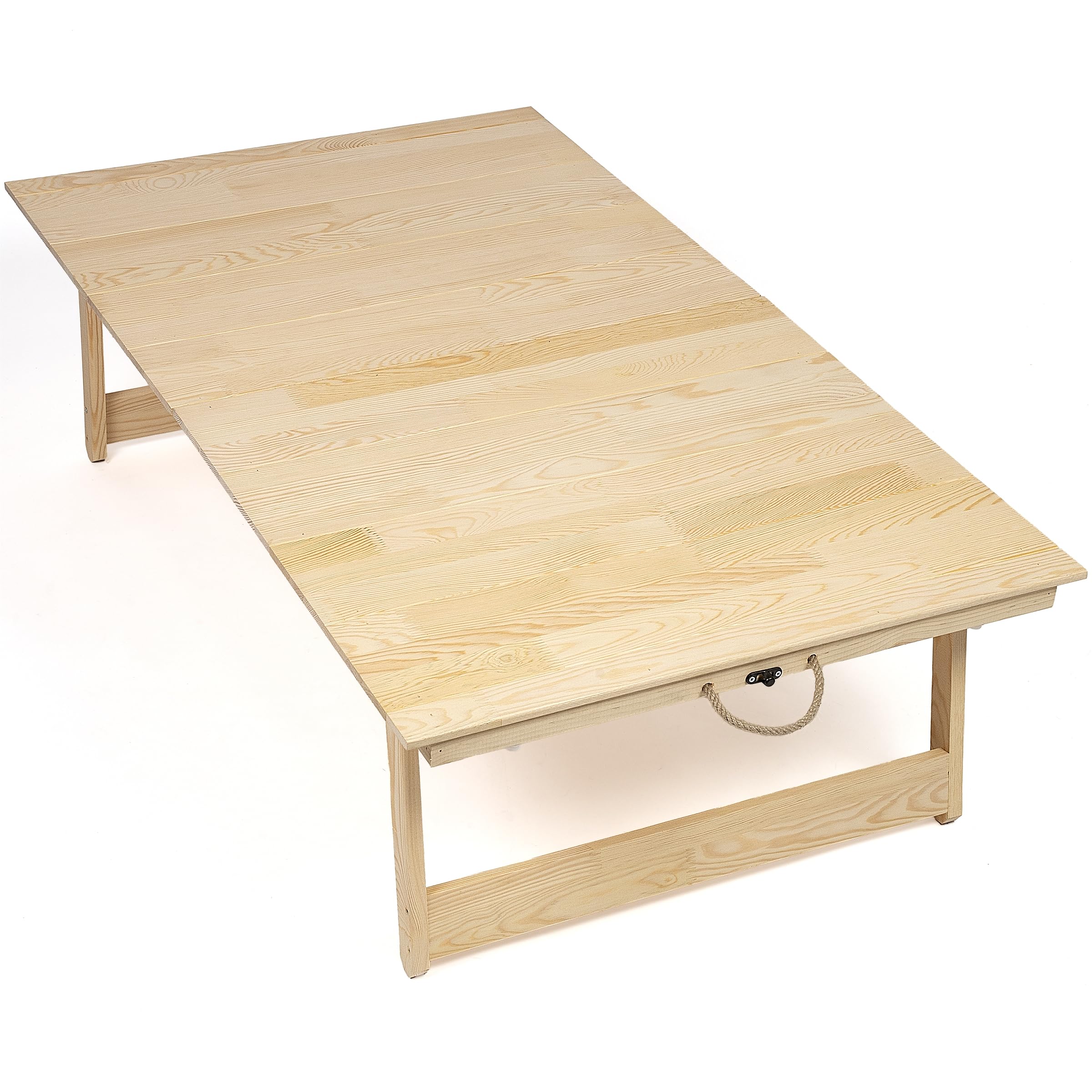 Klappbarer Picknicktisch, Massivholz Gartentisch, 120x70x35 cm, 4-6 Personen (Natürlich)