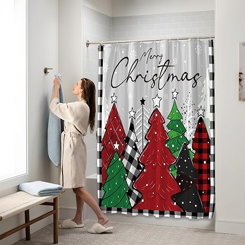 Miniatura 6 de Happynow Juego de cortinas de ducha navideñas para baño
