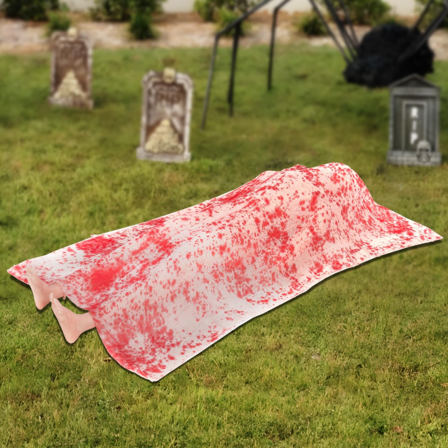 Scary Halloween Decorations Outdoor and Indoor,The Grave Dead Victim Crime Scene Prop,Haunted House Decorations,Halloween Party Decor,Dead Body Halloween Prop for Yard. Scary Halloween Decorations Outdoor and Indoor,The Grave Dead Victim Crime Scene Prop,Haunted House Decorations,Halloween Party Decor,Dead Body Halloween Prop for Yard.