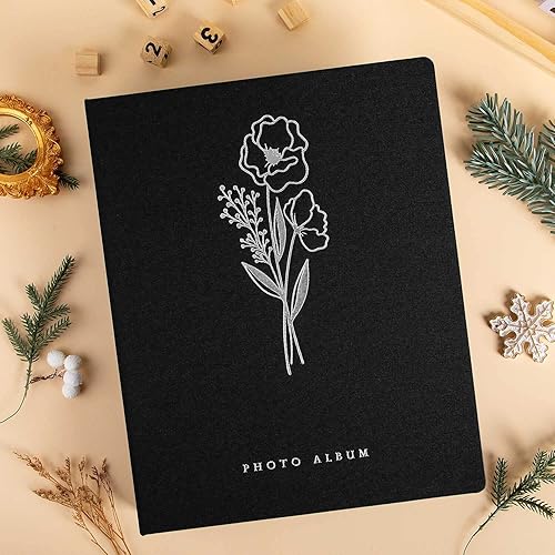 Miniatura 7 de Lanpn Álbum de fotos autoadhesivo de 80 páginas, álbumes de fotos de lino, páginas magnéticas adhesivas para bricolaje, con capacidad para fotos de