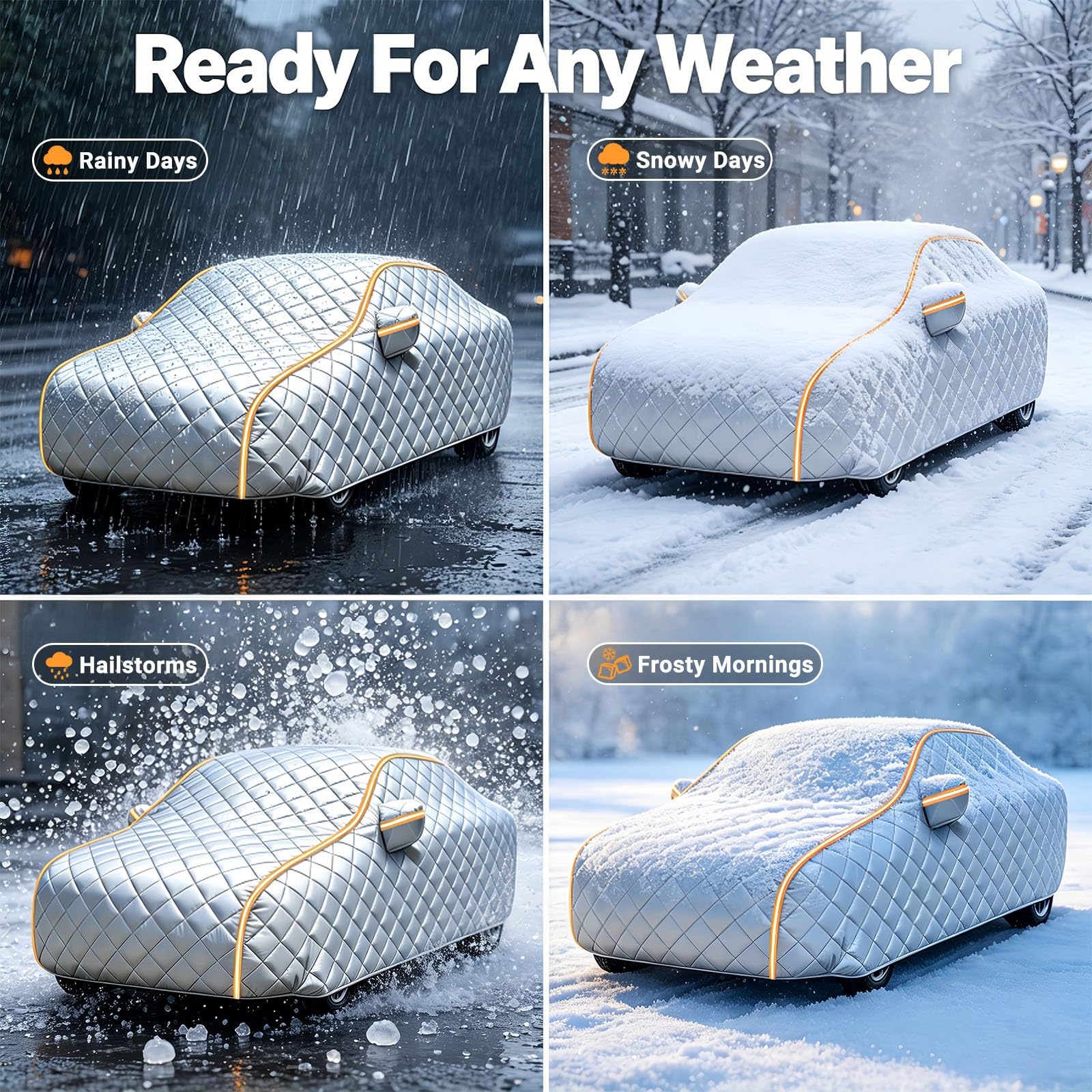 Funda Coche antigranizo Compatible con VW Touran | Lona coche exterior transpirable,resistente al polvo,viento,arañazos y rayos UV,con bandas reflectantes