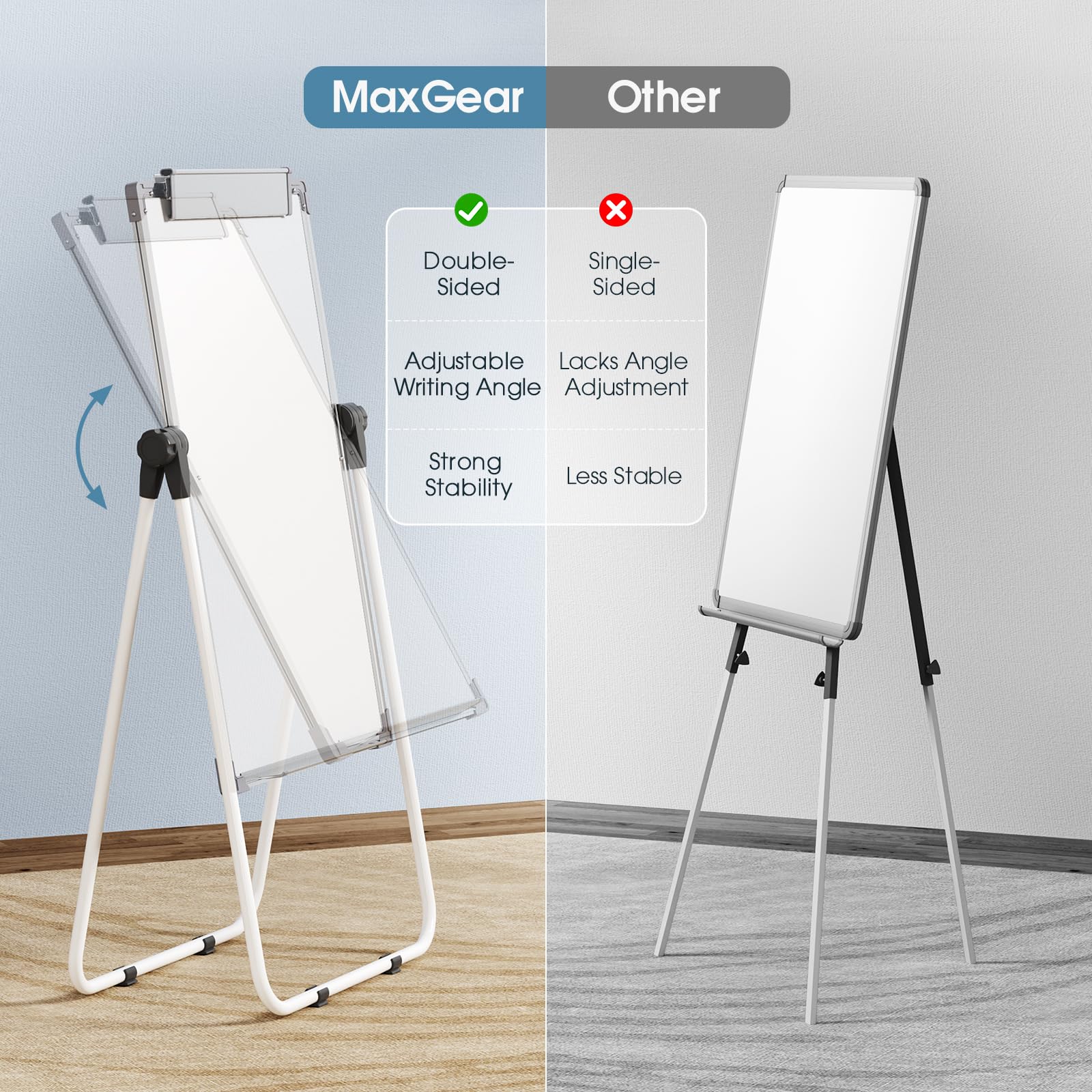 Stand White Board - 40x28 Magnetische Droog Wis Board w/FlipChart Pad Dubbelzijdig Whiteboard Ezel, Hoogte Verstelbare 360 ° Graden Roterende Witte Board Ezel (Zwart Stand White Board - 40x28 Magnetische Droog Wis Board w/FlipChart Pad Dubbelzijdig Whiteboard Ezel, Hoogte Verstelbare 360 ° Graden Roterende Witte Board Ezel (Zwart