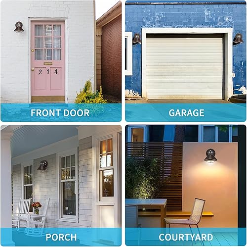 Miniatura 7 de Luces LED con sensor de movimiento para exteriores, farol de pared exterior marrón del anochecer al amanecer, montaje en pared, accesorios de