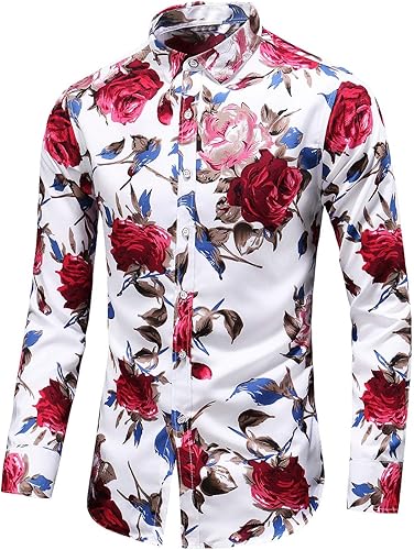 Miniatura 3 de Camisa de vestir hawaiana con botones y estampado floral para hombre